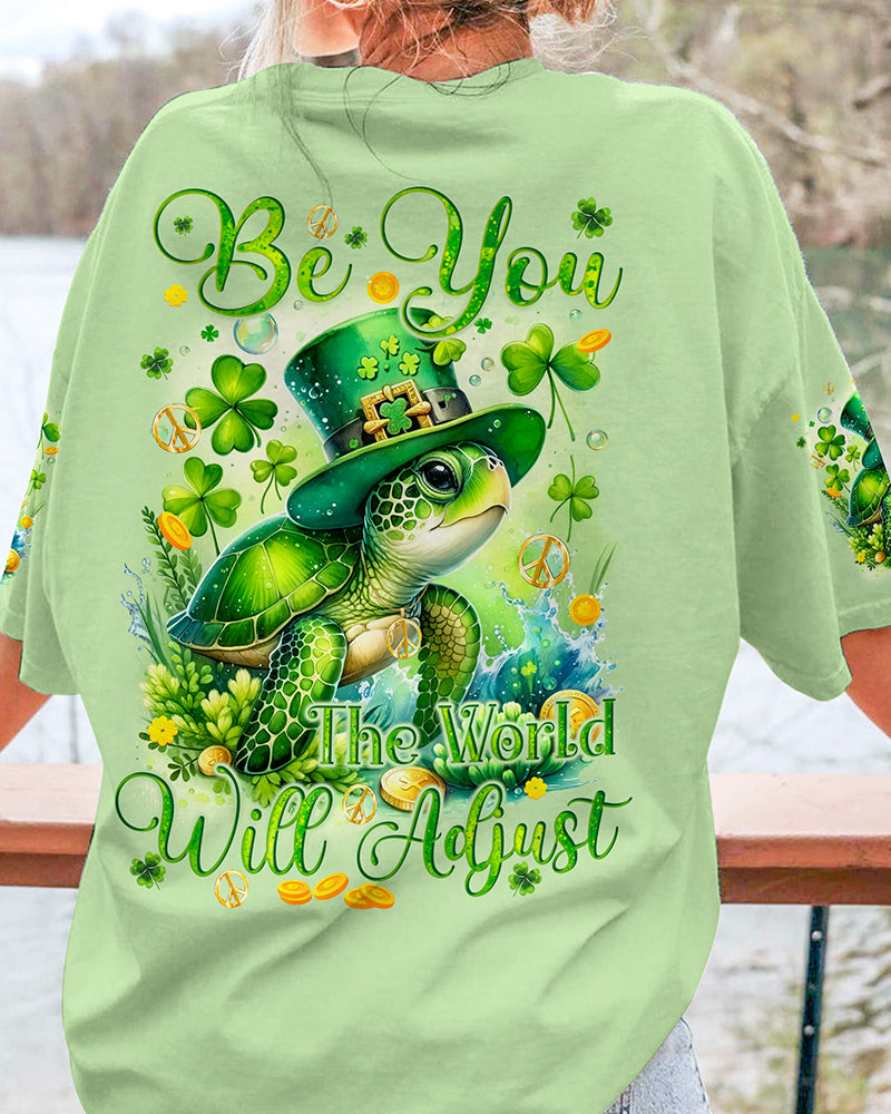 BE YOU THE WORLD WILL ADJUST TURTLE PATRICK'S DAY ALL OVER PRINT - TYQY1601243