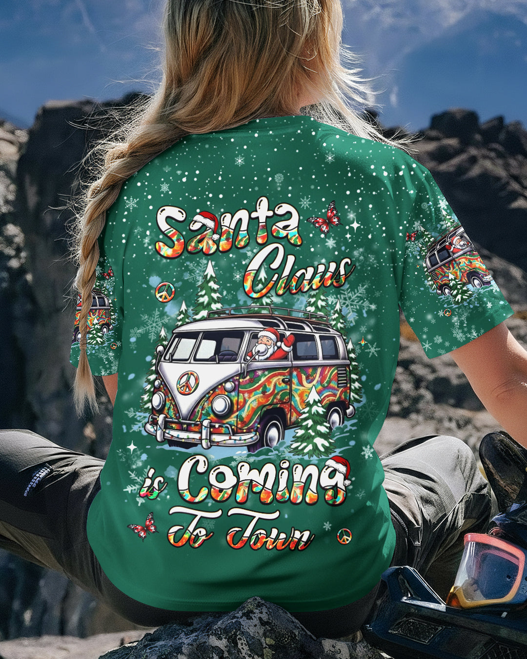 SANTA CLAUS IS COMING CHRISTMAS ALL OVER PRINT - YHHG1411251