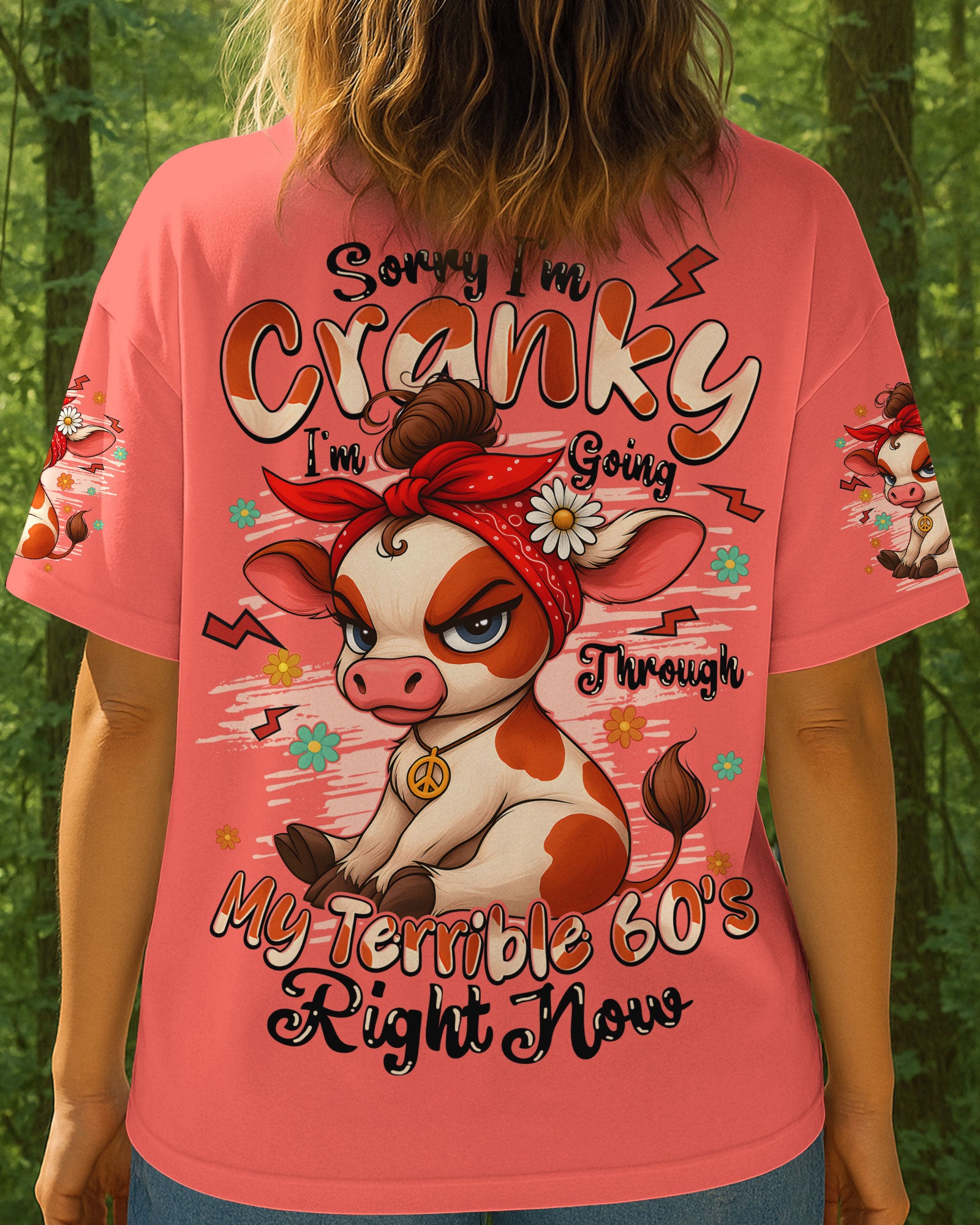 SORRY I'M CRANKY COW 60'S COW  ALL OVER PRINT - TYQY1609253