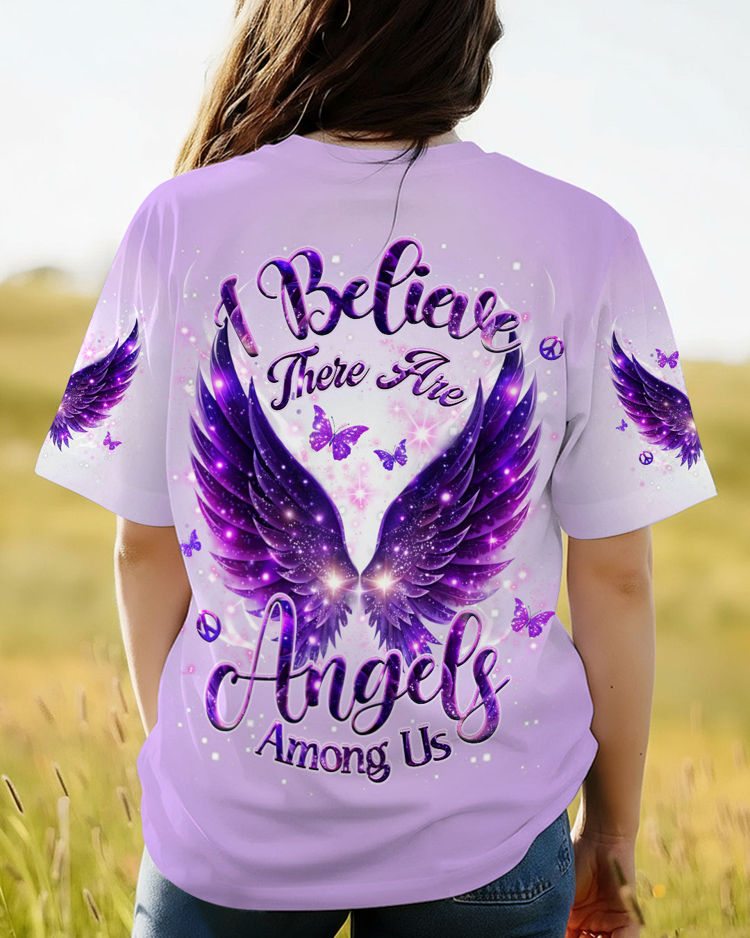 I BELIEVE THERE ARE ANGELS AMONG US WINGS ALL OVER PRINT - YHHG2411251