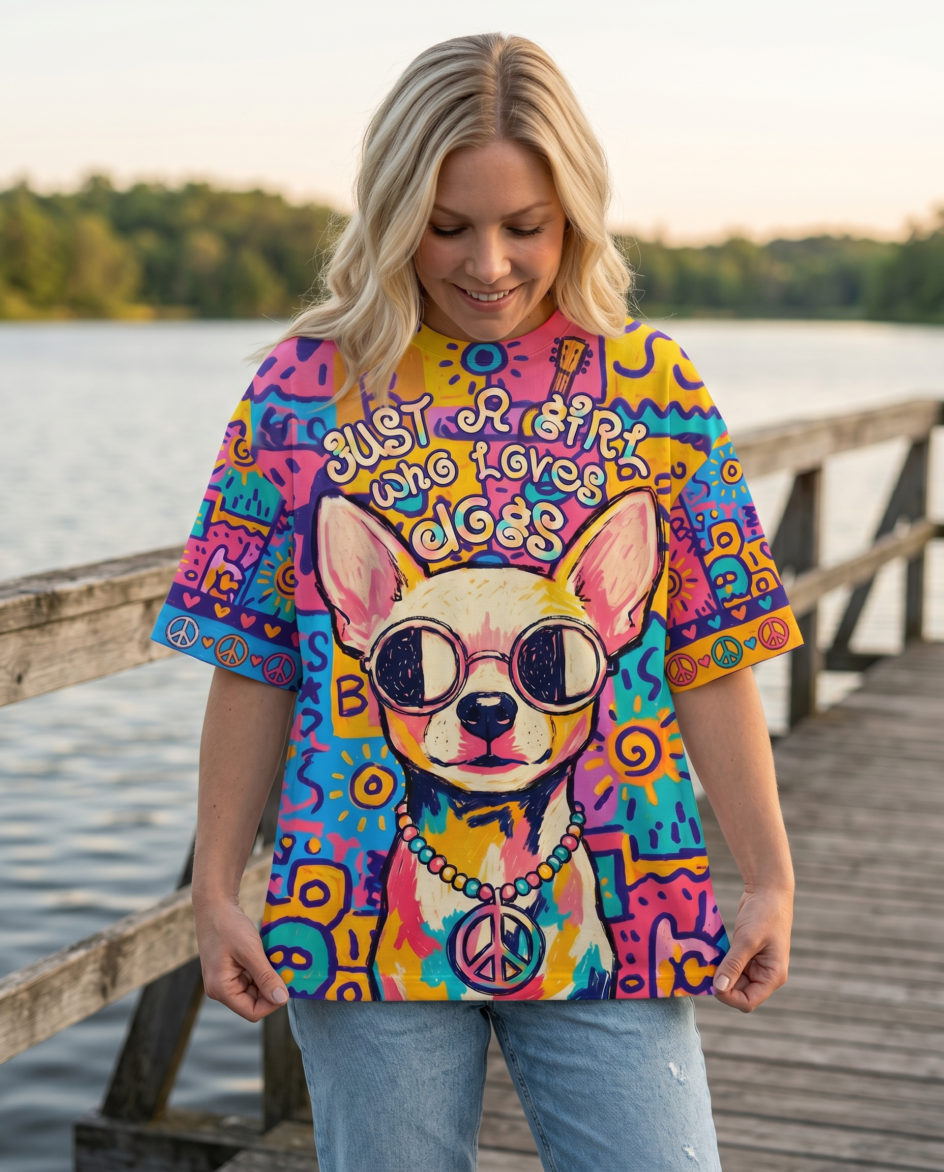 JUST A GIRL WHO LOVES DOGS ALL OVER PRINT - KMTM2004261