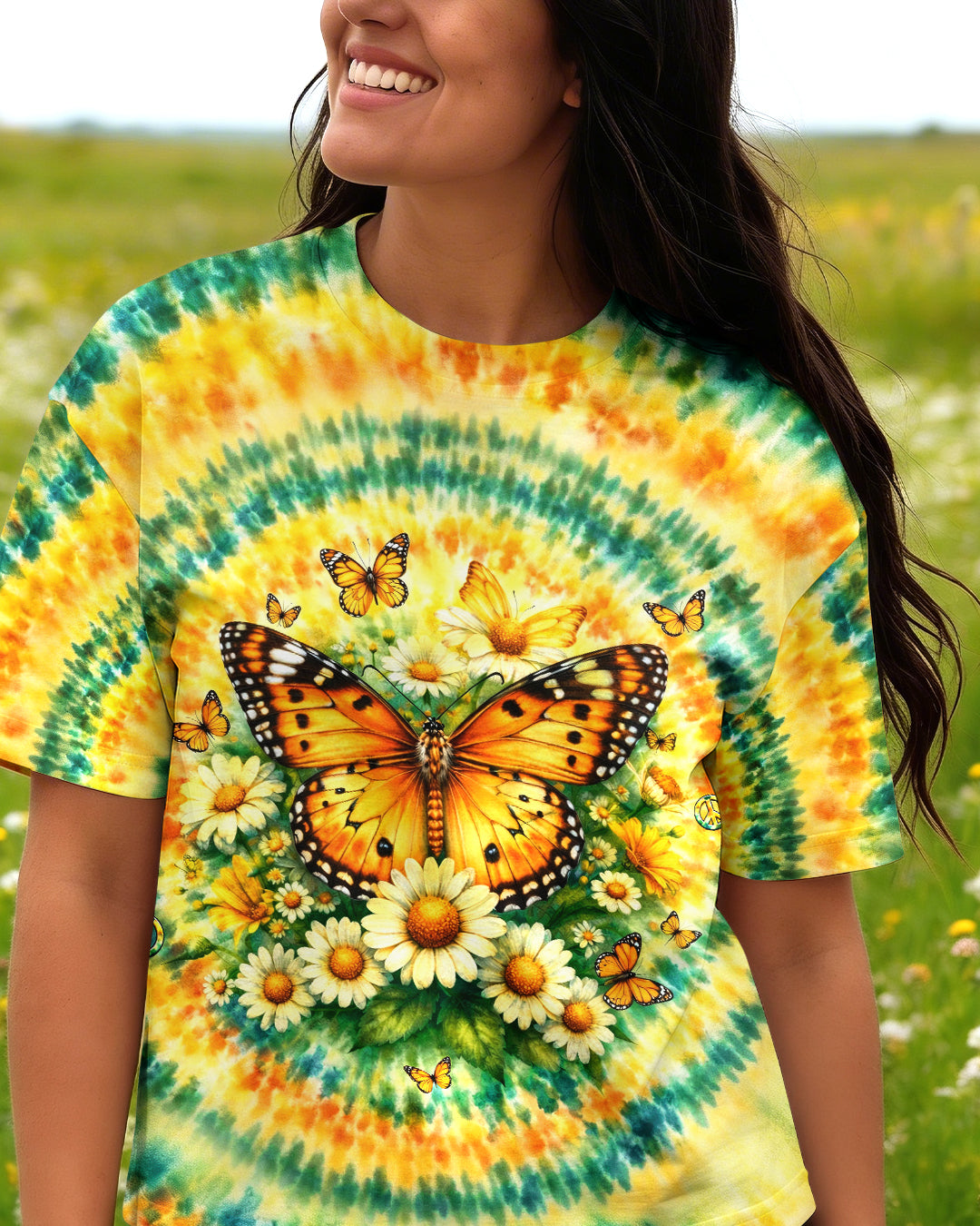 JUST BREATHE BUTTERFLY FLORAL SWIRL ALL OVER PRINT - TLHG2703263