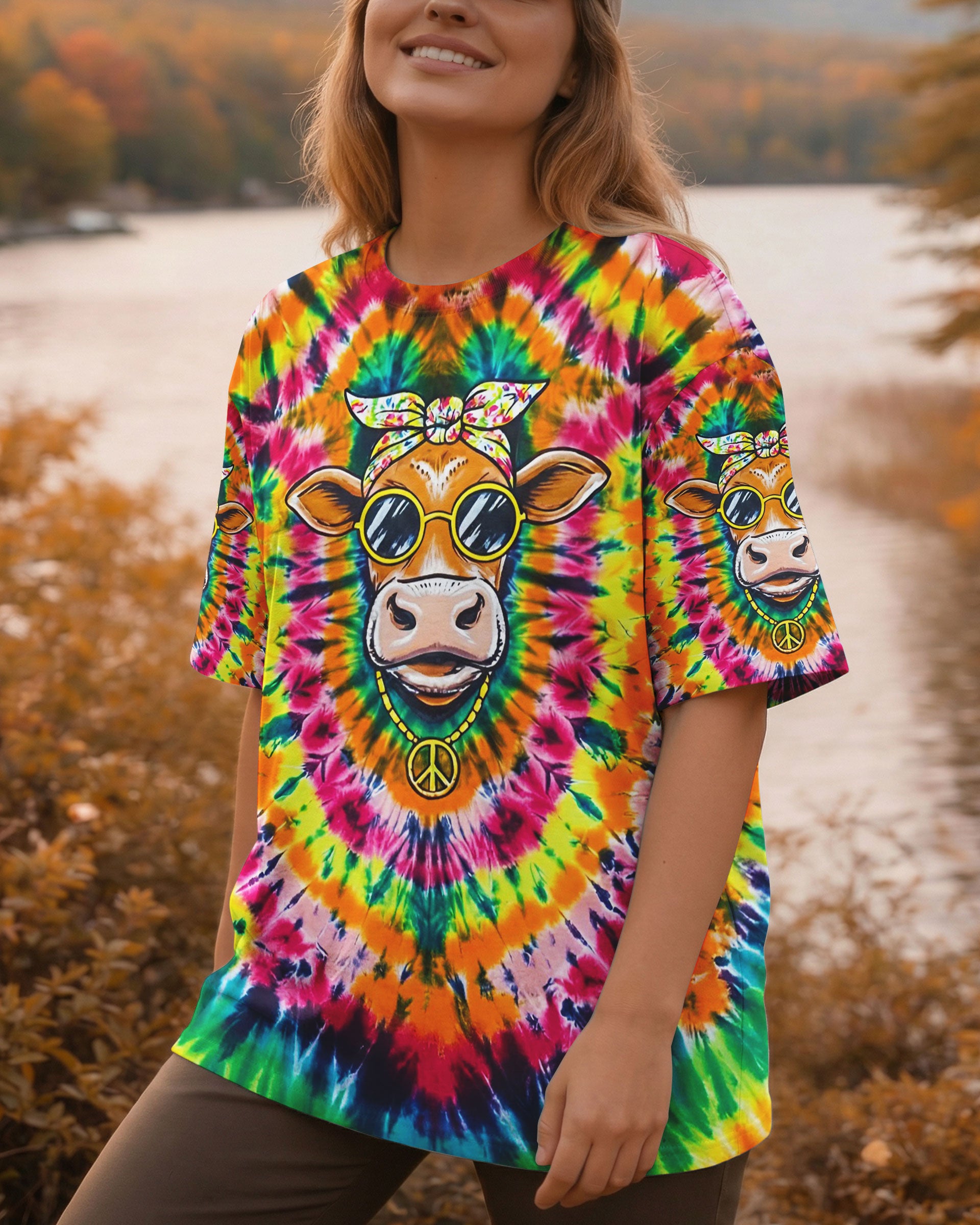 PSYCHEDELIC GROOVY HEIFER ALL OVER PRINT - YHLN2601262