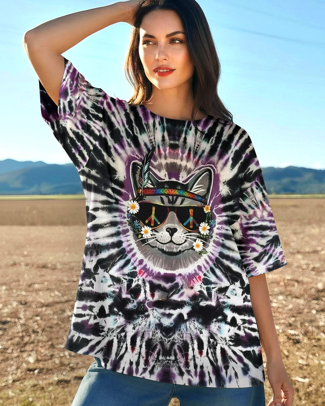 GROOVY COOL CAT ALL OVER PRINT - YHHG2701262