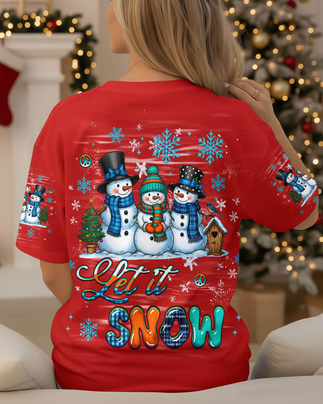 LET IT SNOW SNOWMAN CHRISTMAS ALL OVER PRINT - YHHG2110252