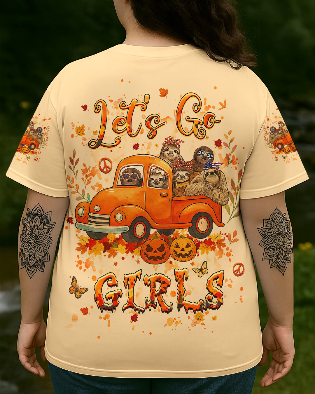 LET'S GO GIRLS SLOTH ALL OVER  PRINT - YHHG0108252