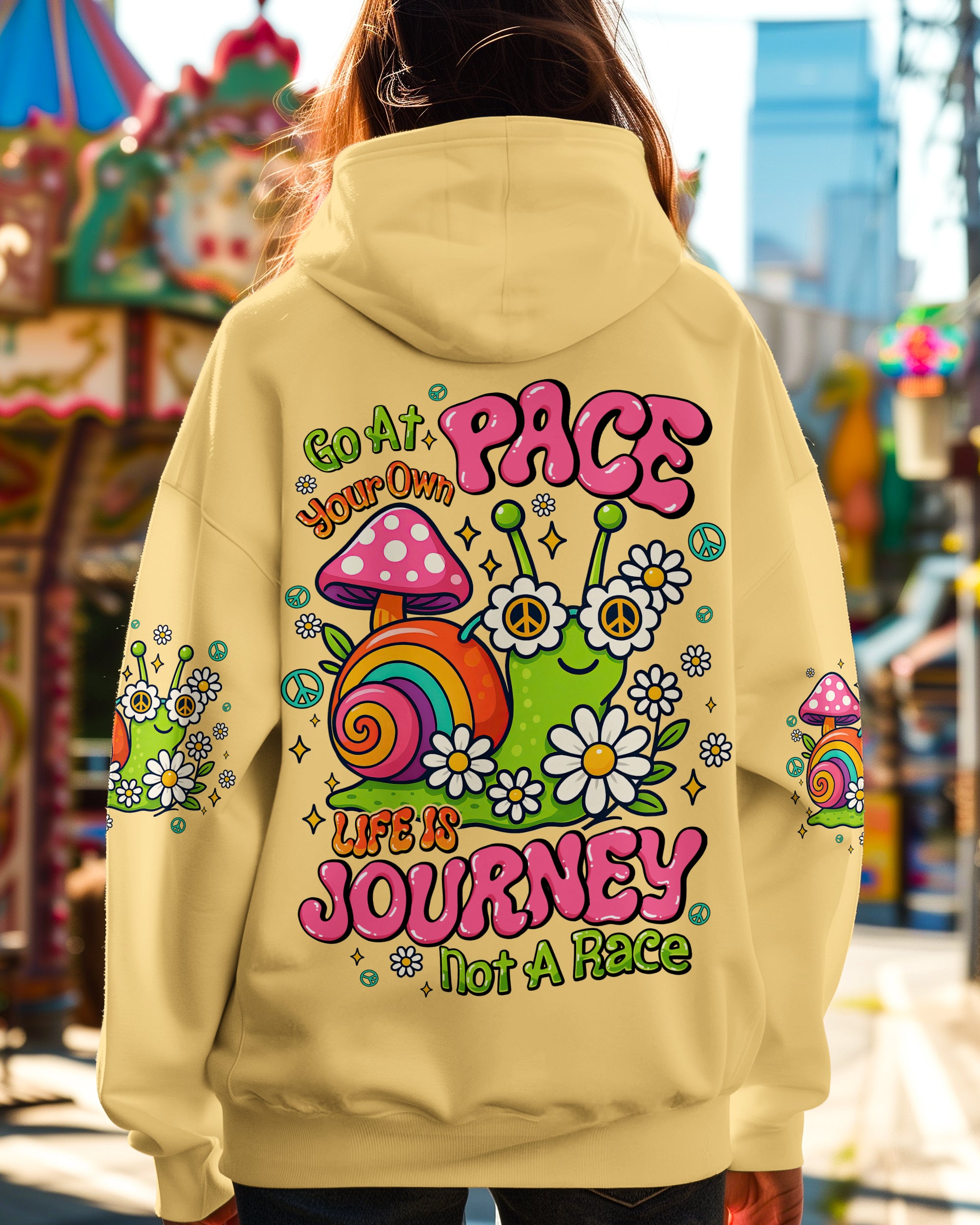 GO AT YOUR OWN PACE SNAIL HIPPIE ALL OVER PRINT - TYQY2406254