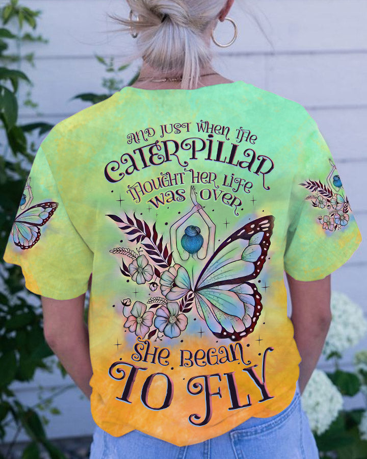 SHE BEGAN TO FLY BUTTERFLY ALL OVER PRINT - TLNZ1807231