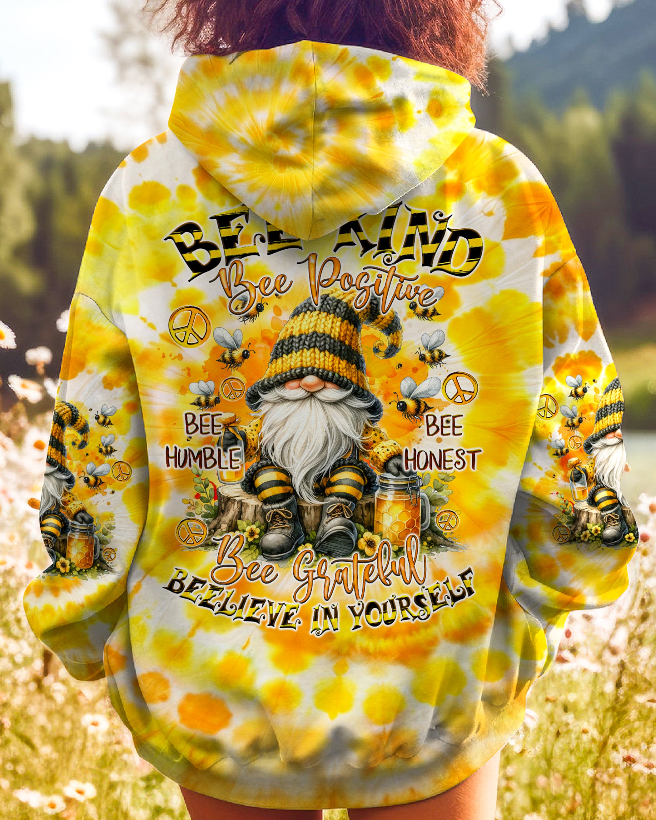 BEE KIND GNOMIE TIE DYE ALL OVER PRINT - TYQY3101244