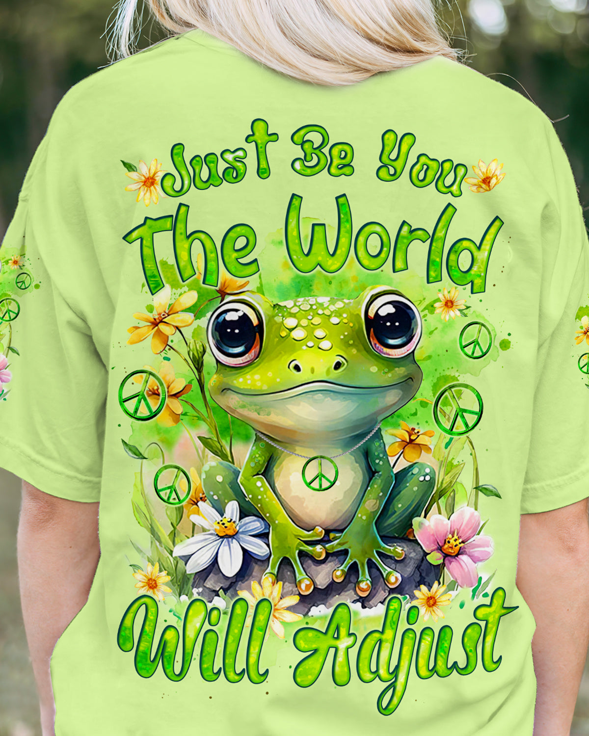 JUST BE YOU THE WORLD WILL ADJUST FROG ALL OVER PRINT - TYQY2711234