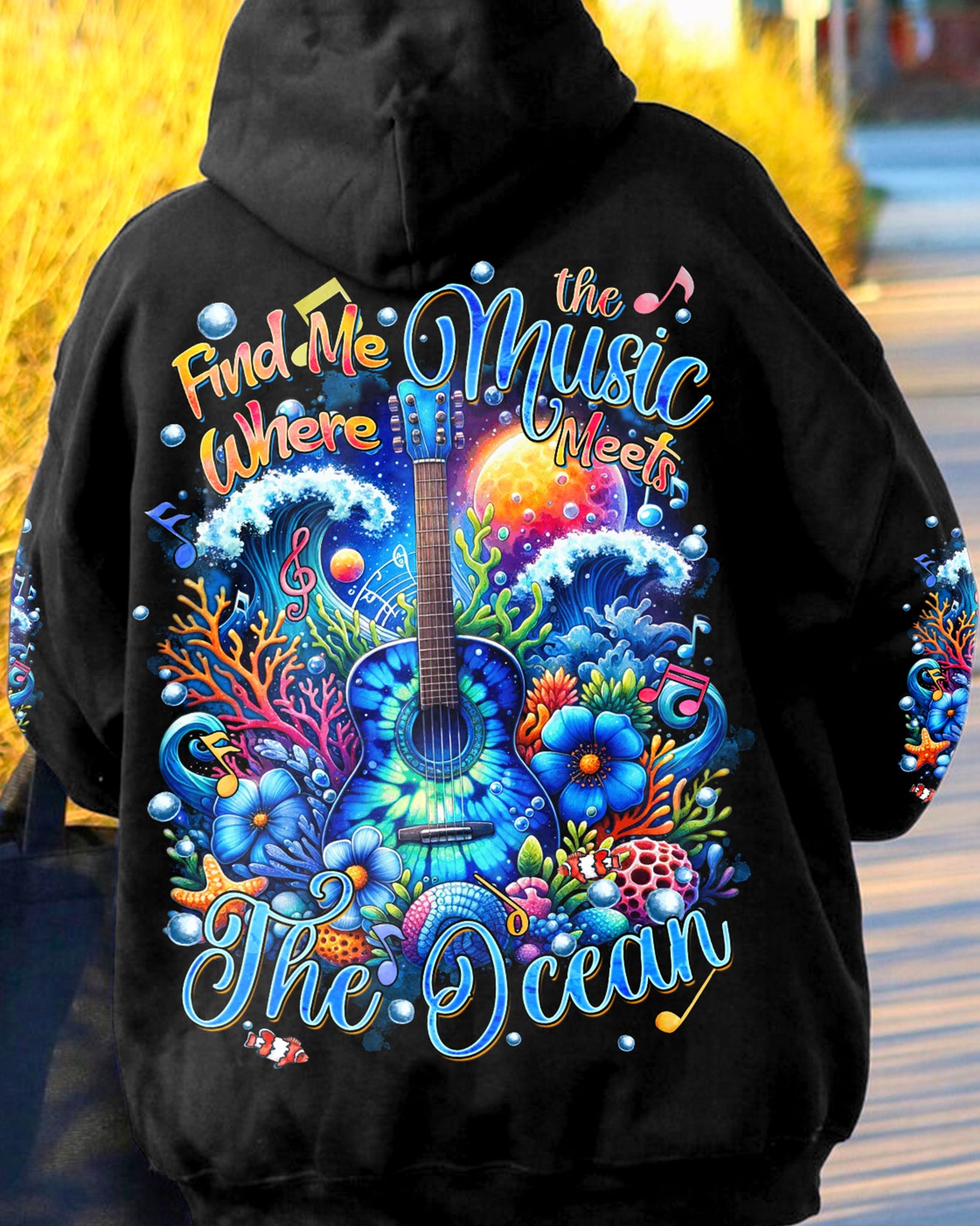 FIND ME WHERE THE MUSIC MEETS THE OCEAN ALL OVER PRINT - TYQY2612233