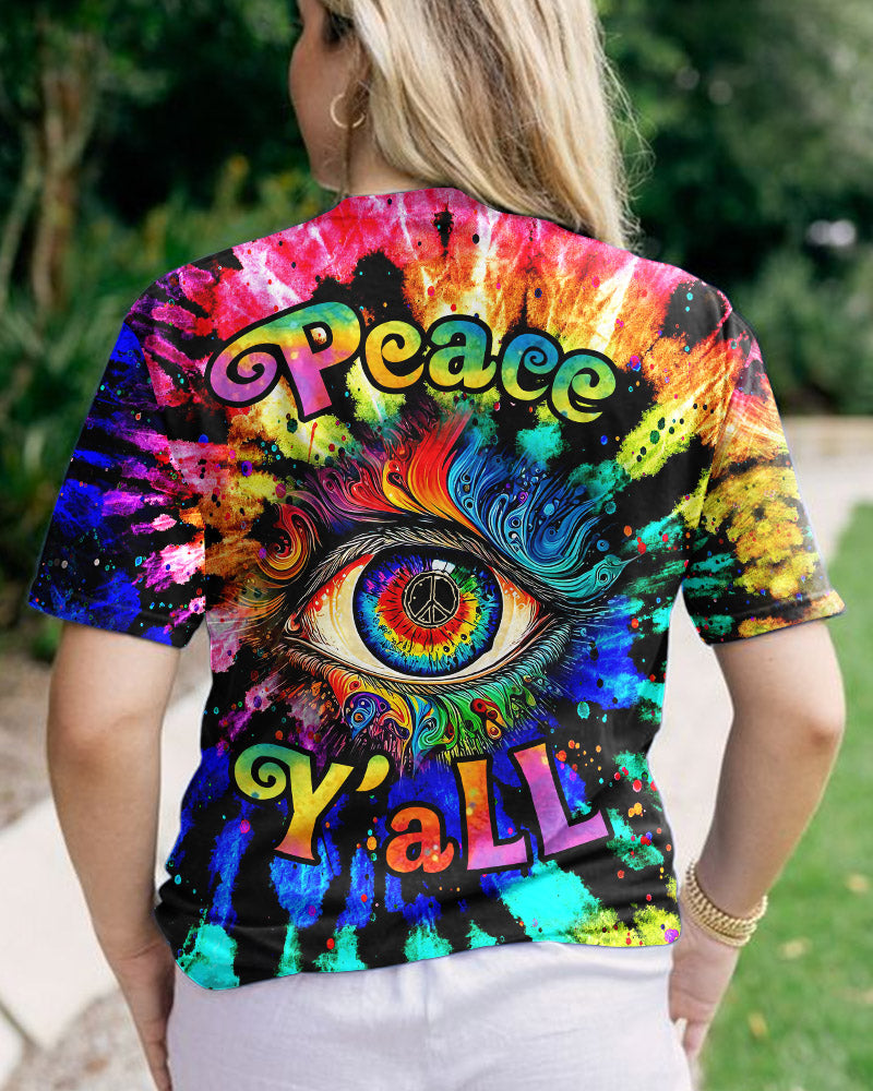 PEACE Y'ALL EYES TIE DYE ALL OVER PRINT - TLNZ1207231