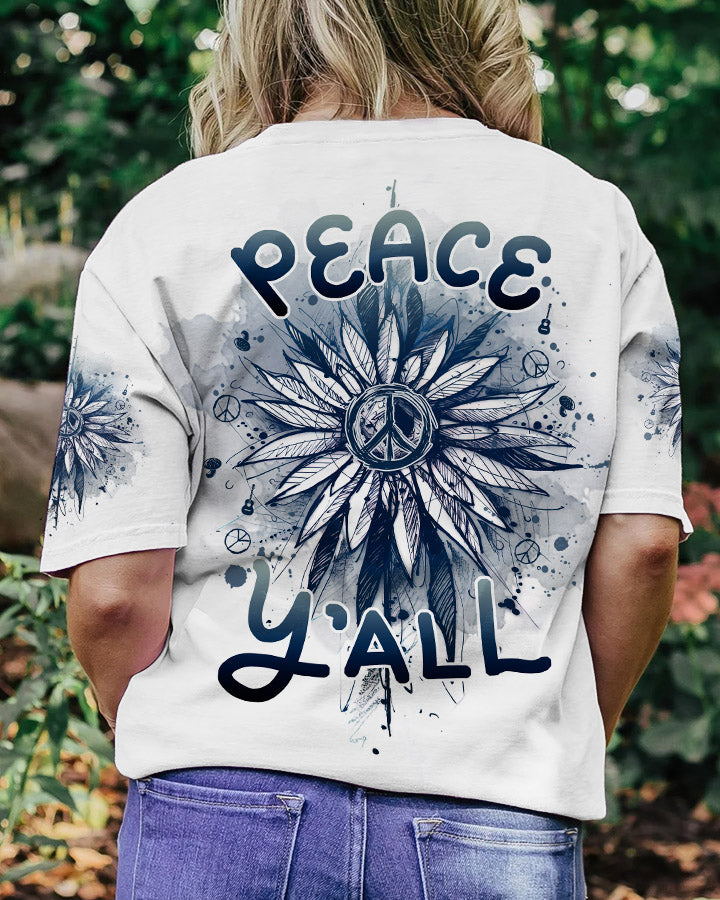 PEACE Y'ALL SUNFLOWER ALL OVER PRINT - TLNZ1206232