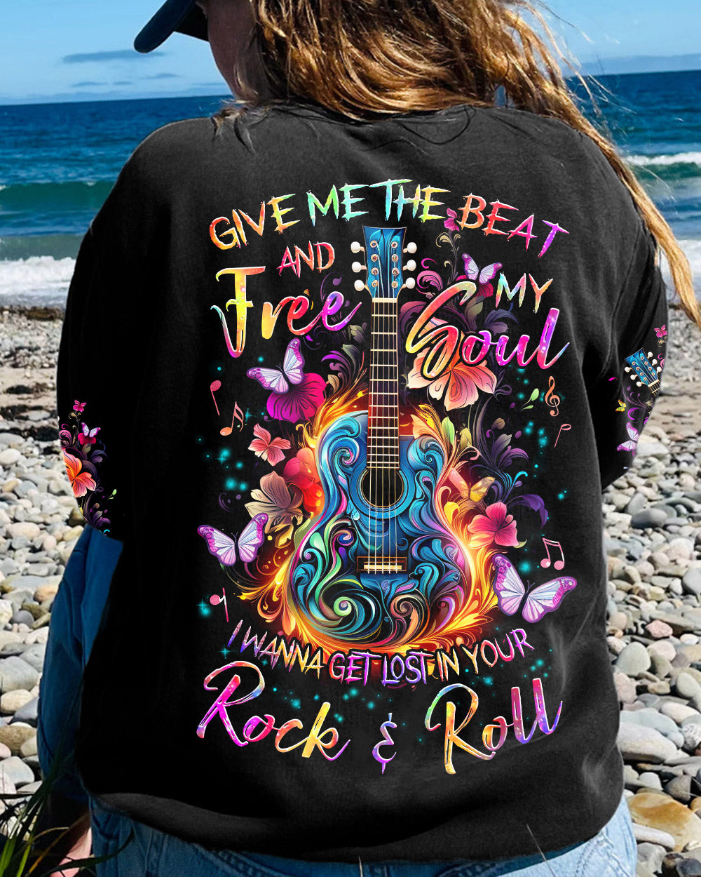 GIVE ME THE BEAT AND FREE MY SOUL GUITAR ALL OVER PRINT - TLNZ2808231