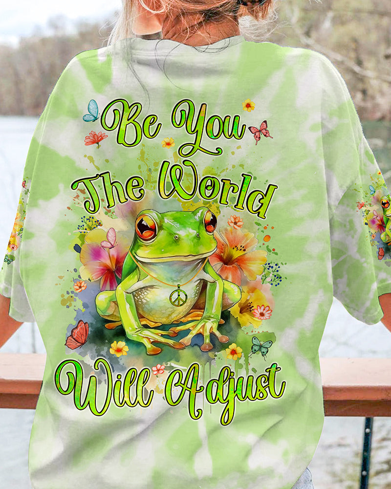 BE YOU THE WORLD WILL ADJUST FROG ALL OVER PRINT - TYQY0712233