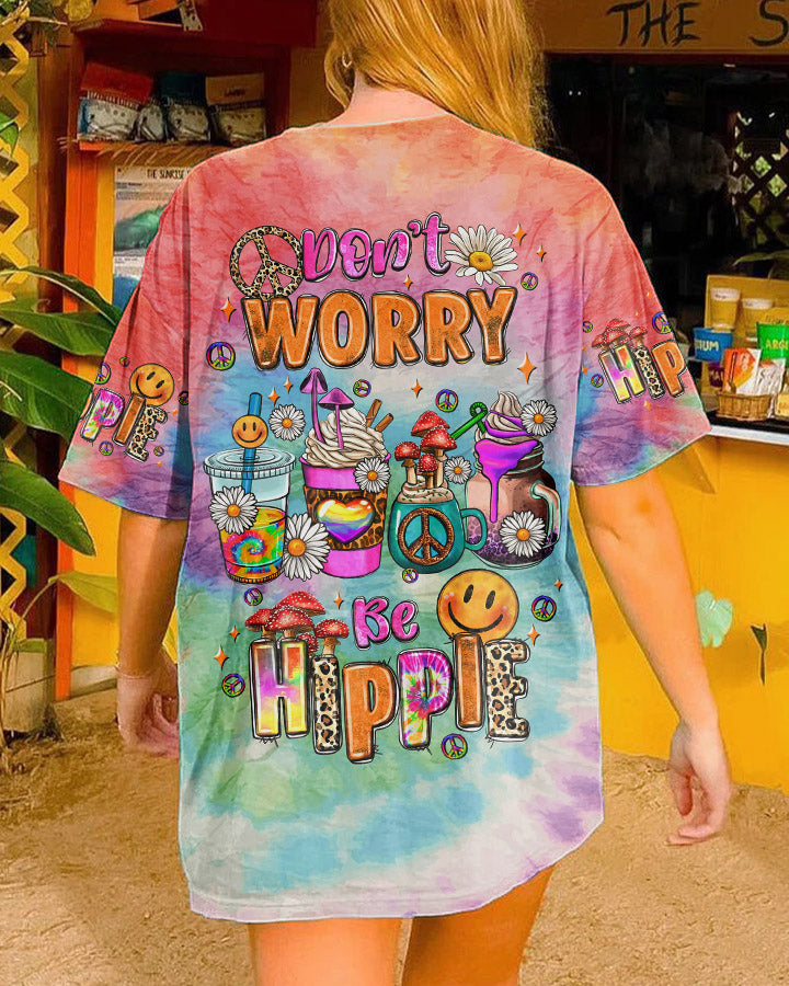 DON'T WORRY BE HIPPIE TIE DYE ALL OVER PRINT - TLNZ3108232