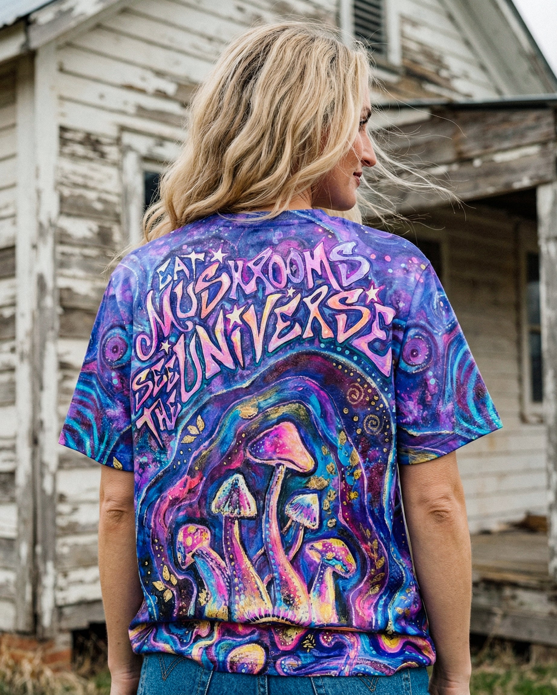 EAT MUSHROOMS SEE THE UNIVERSE SWIRL ALL OVER PRINT - RI3003262