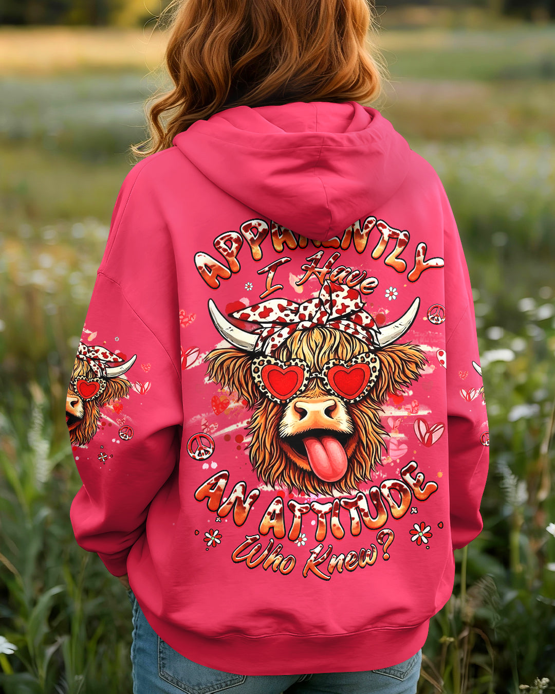 APPARENTLY I HAVE AN ATTITUDE WHO KNEW COW ALL OVER PRINT - YHHG1002261