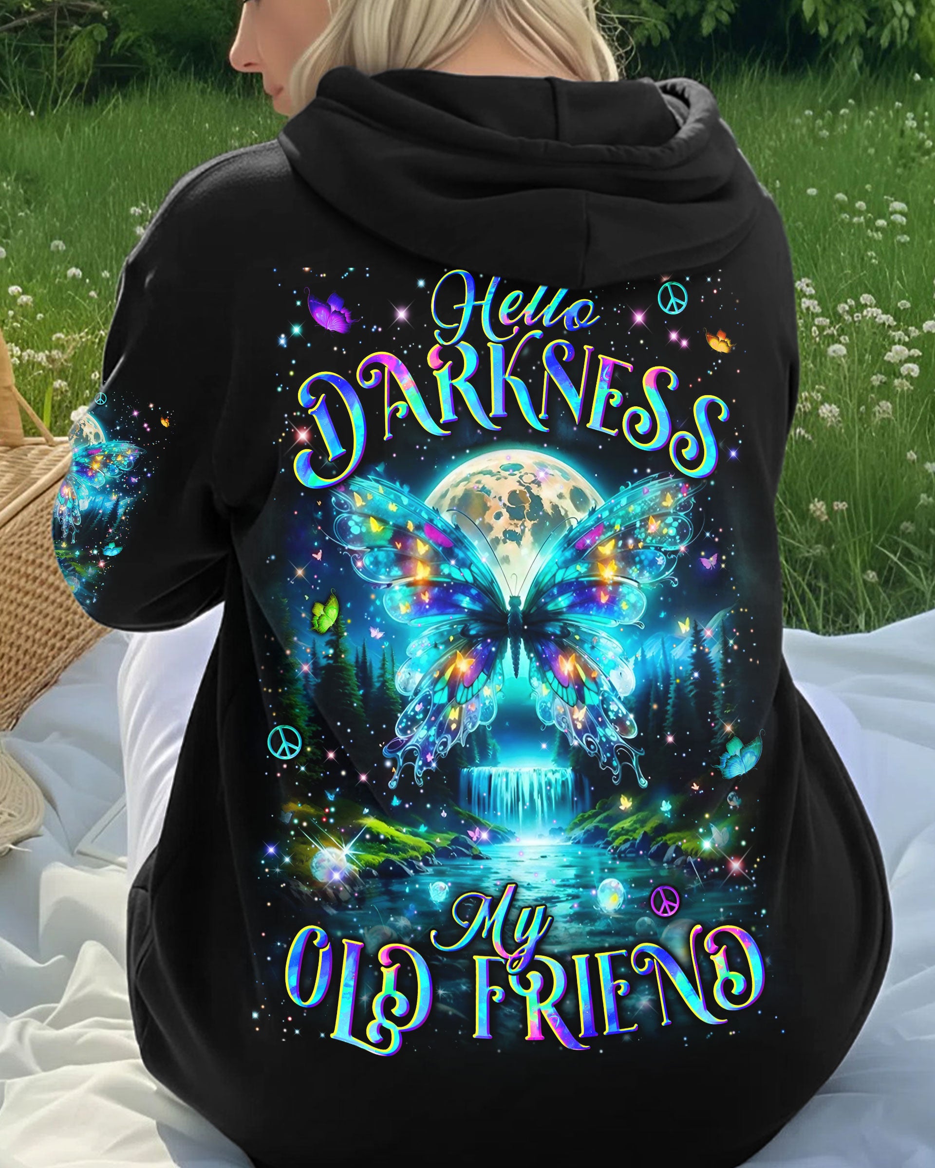 HELLO DARKNESS MY OLD FRIEND BUTTERFLY ALL OVER PRINT - YHLN0412253