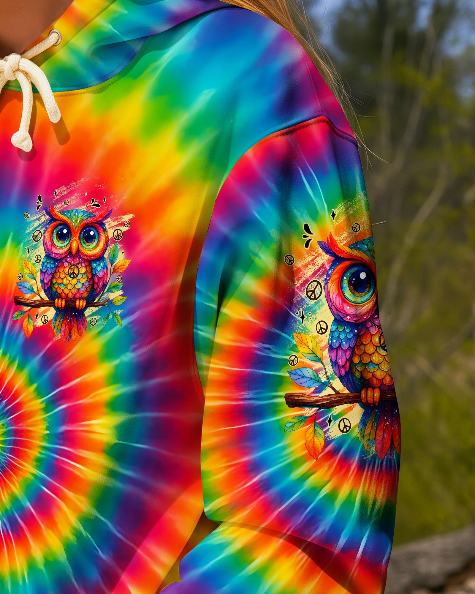 WHISPER WORDS OF WISDOM LET IT BE OWL TIE DYE ALL OVER PRINT - TYQY2510251