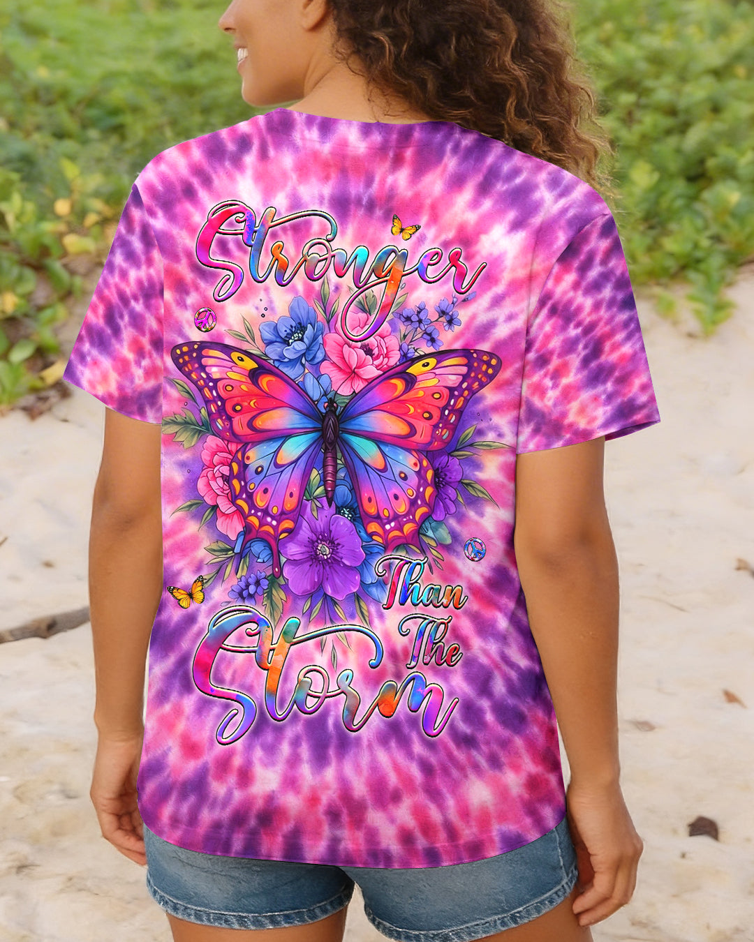 STRONGER THAN THE STORM BUTTERFLY SWIRL ALL OVER PRINT  - TLHG3003261