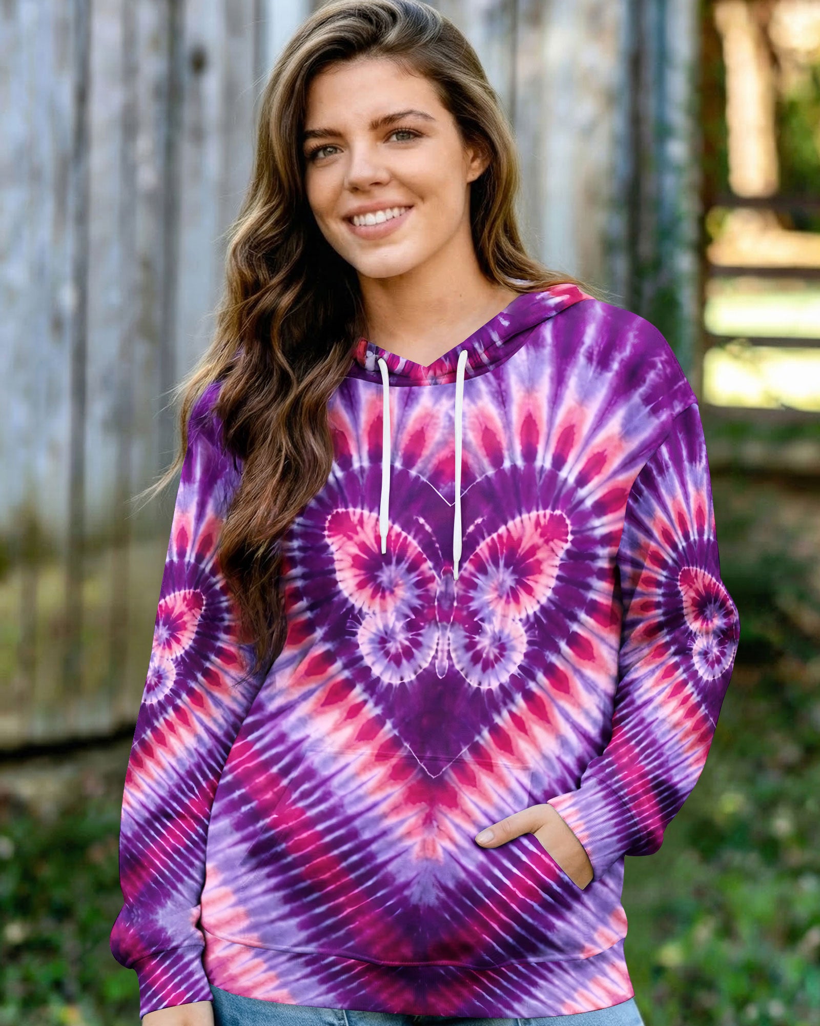 PURPLE BUTTERFLY HEART ALL OVER PRINT - TYQY1603261