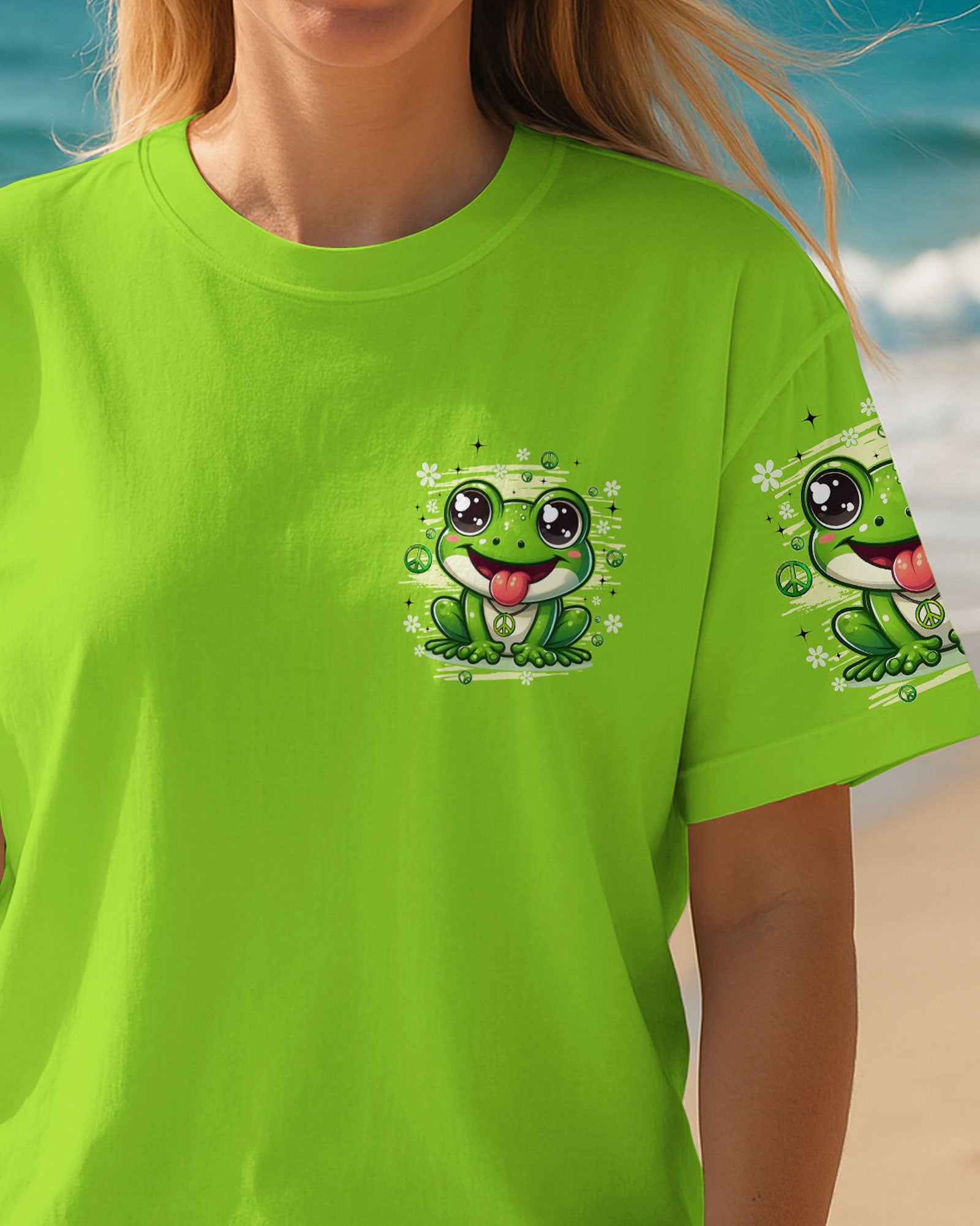 BE YOU THE WORLD WILL ADJUST FROG HIPPIE ALL OVER PRINT - TYQY0808254
