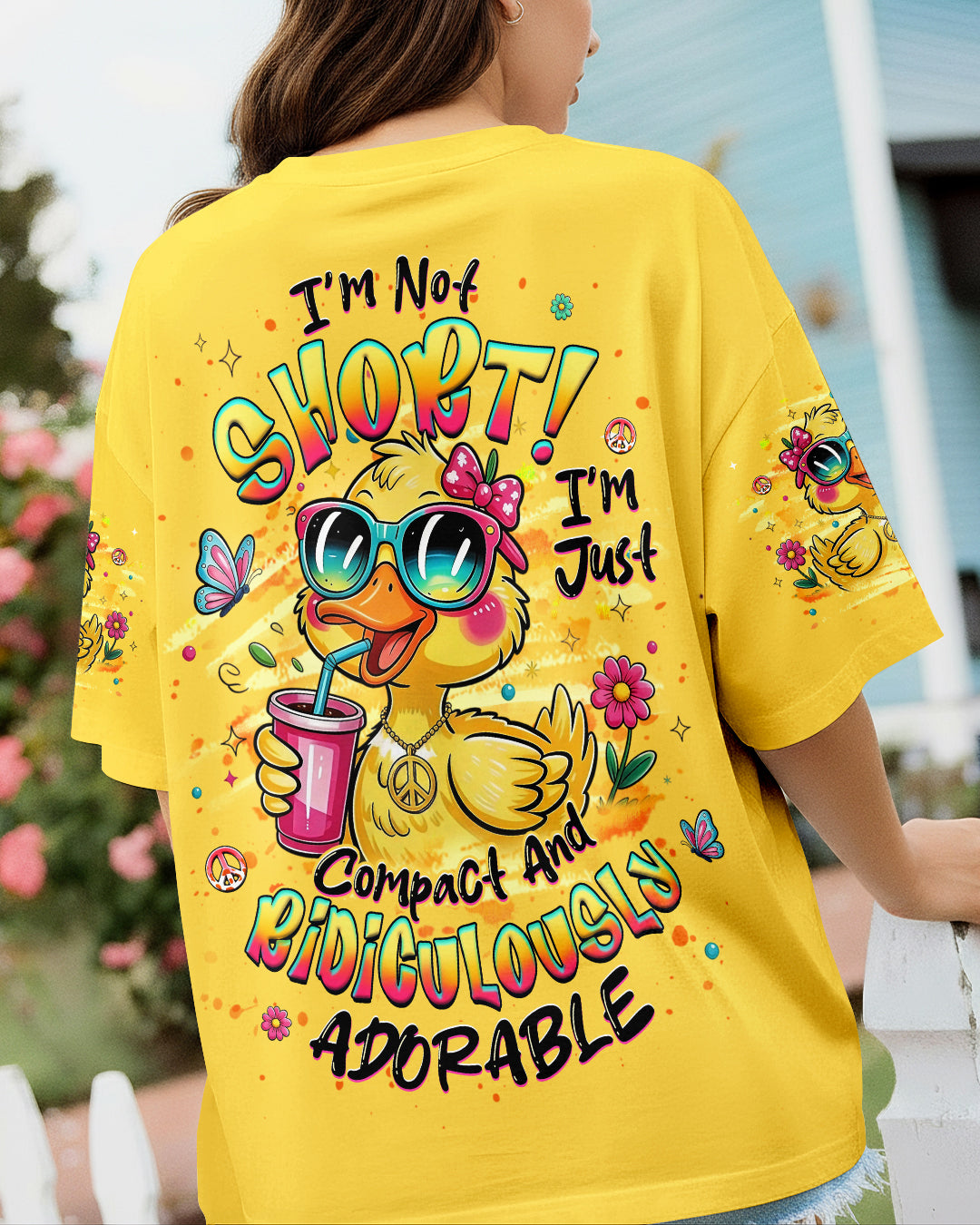 I'M NOT SHORT DUCK HIPPIE ALL OVER PRINT - YHHG0901261