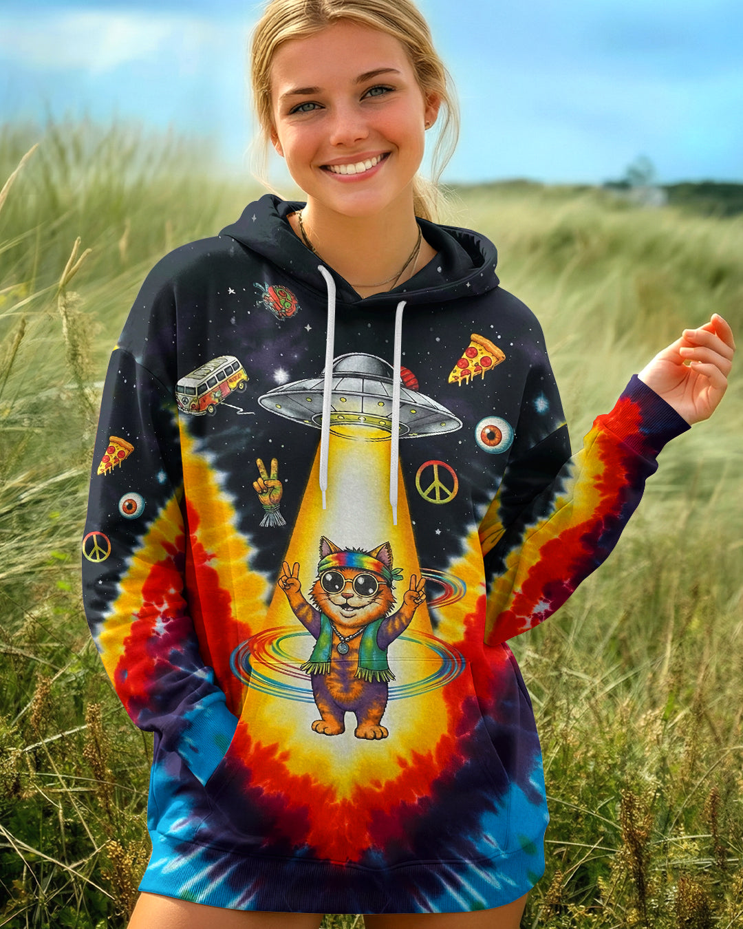 GALACTIC HIPPIE CAT ALL OVER PRINT - YHHG1901262