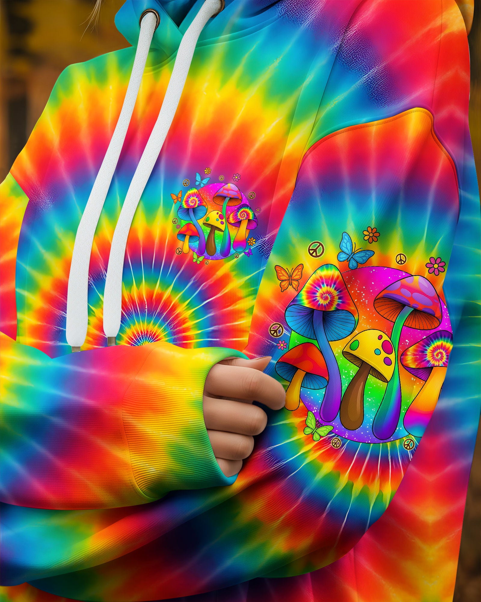 EAT MUSHROOMS SEE THE UNIVERSE TIE DYE ALL OVER PRINT - TYQY1111251