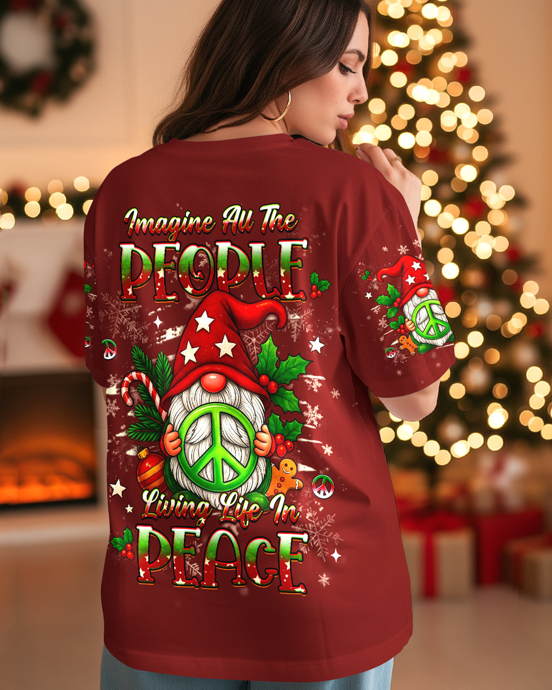 IMAGINE ALL THE PEOPLE LIVING LIFE IN PEACE CHRISTMAS ALL OVER PRINT - YHHG1211251