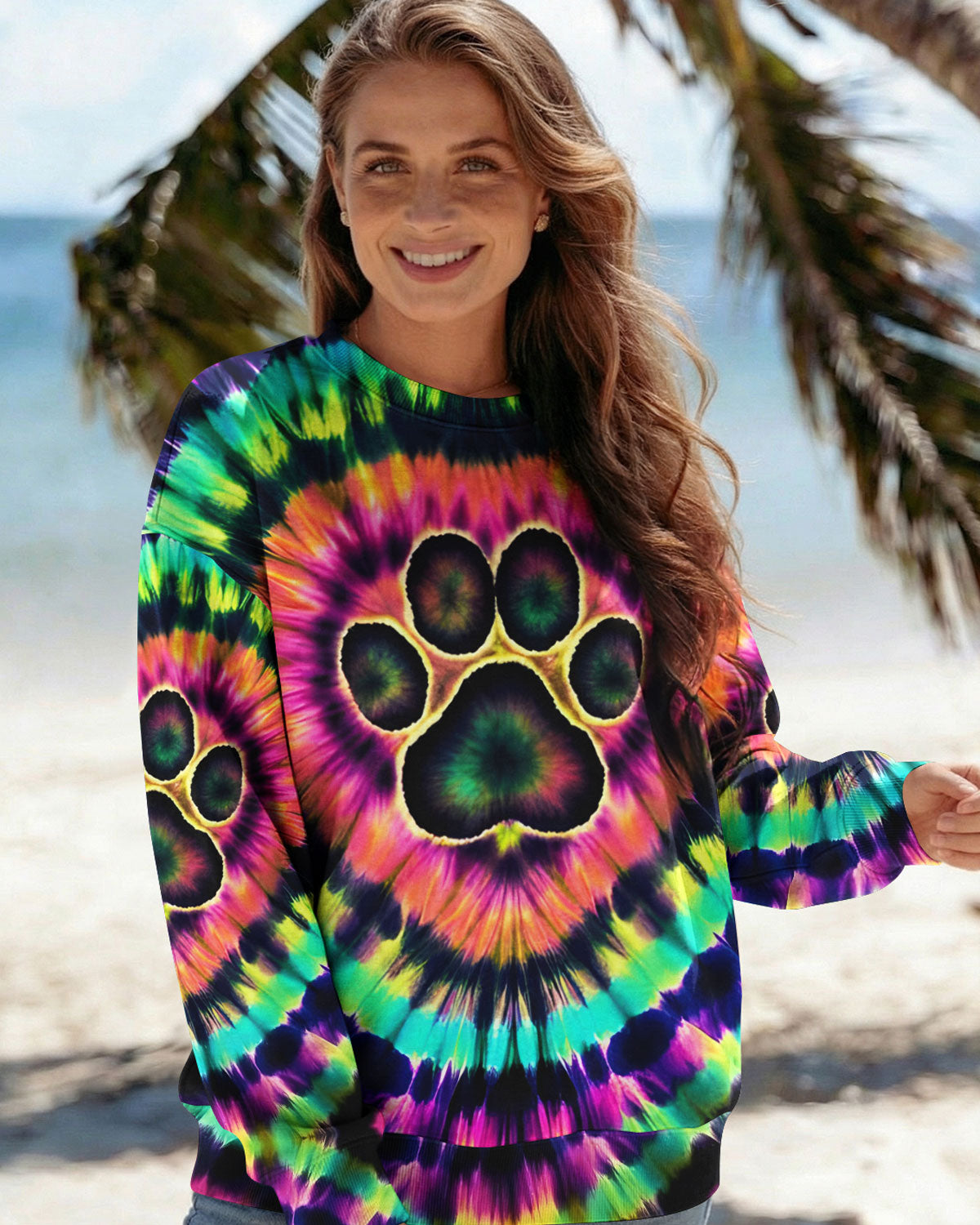 NEON COLORFUL PAW ALL OVER PRINT - TYQY2502261