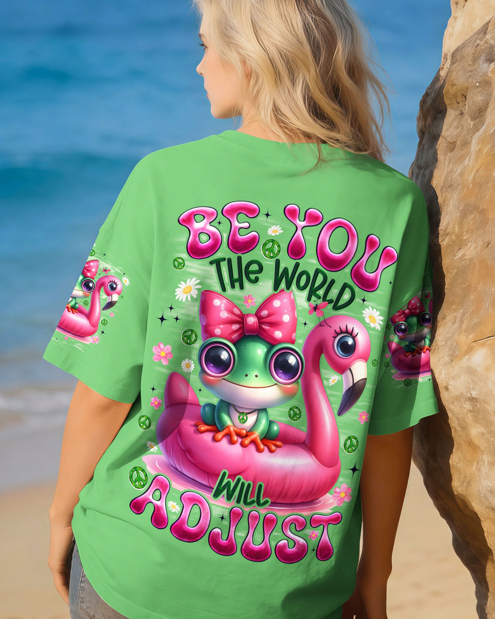BE YOU THE WORLD WILL ADJUST FROG ALL OVER PRINT - TYQY1612253