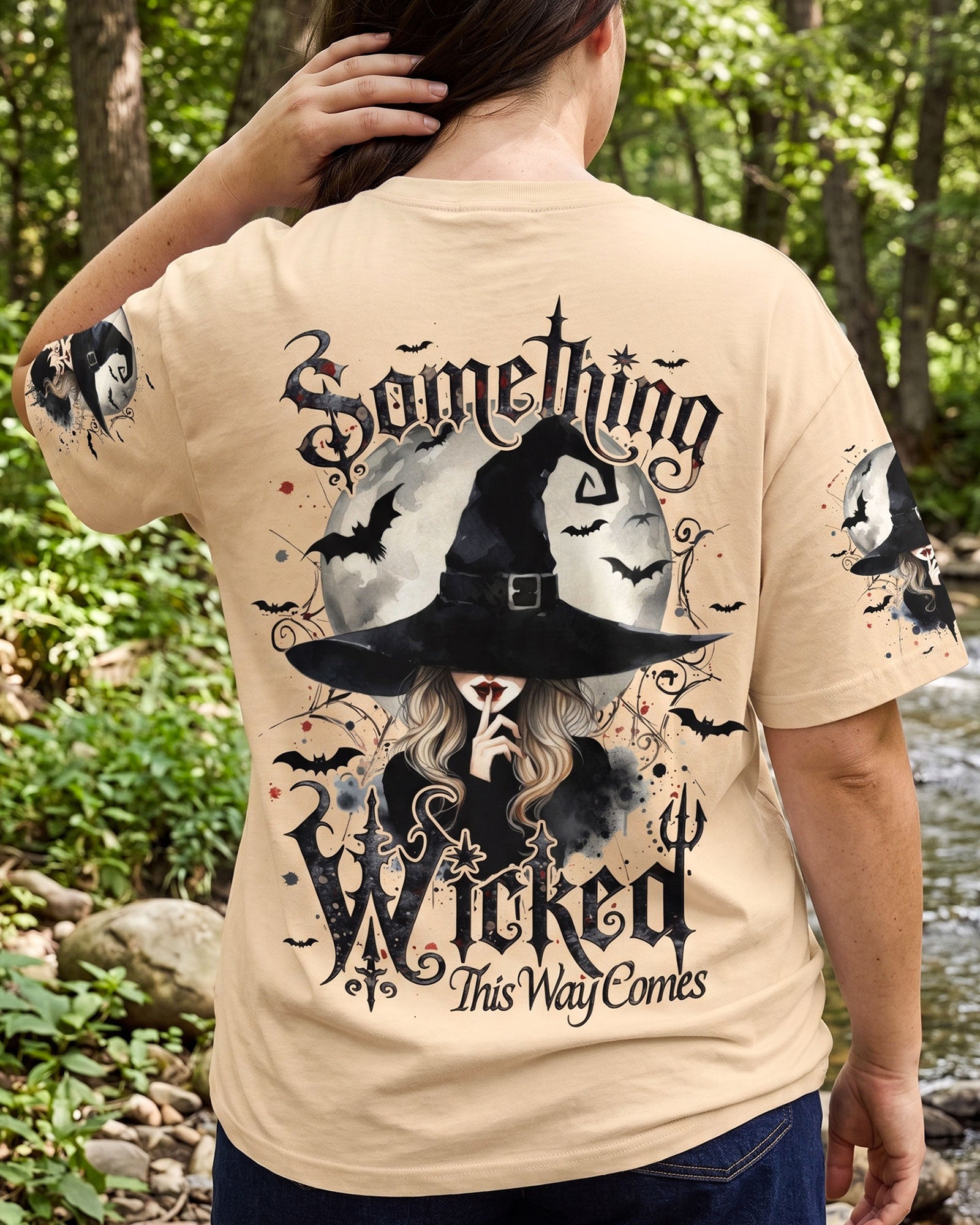 SOMETHING WICKED THIS WAY COMES HALLOWEEN WITCH ALL OVER PRINT - TYQY2507261