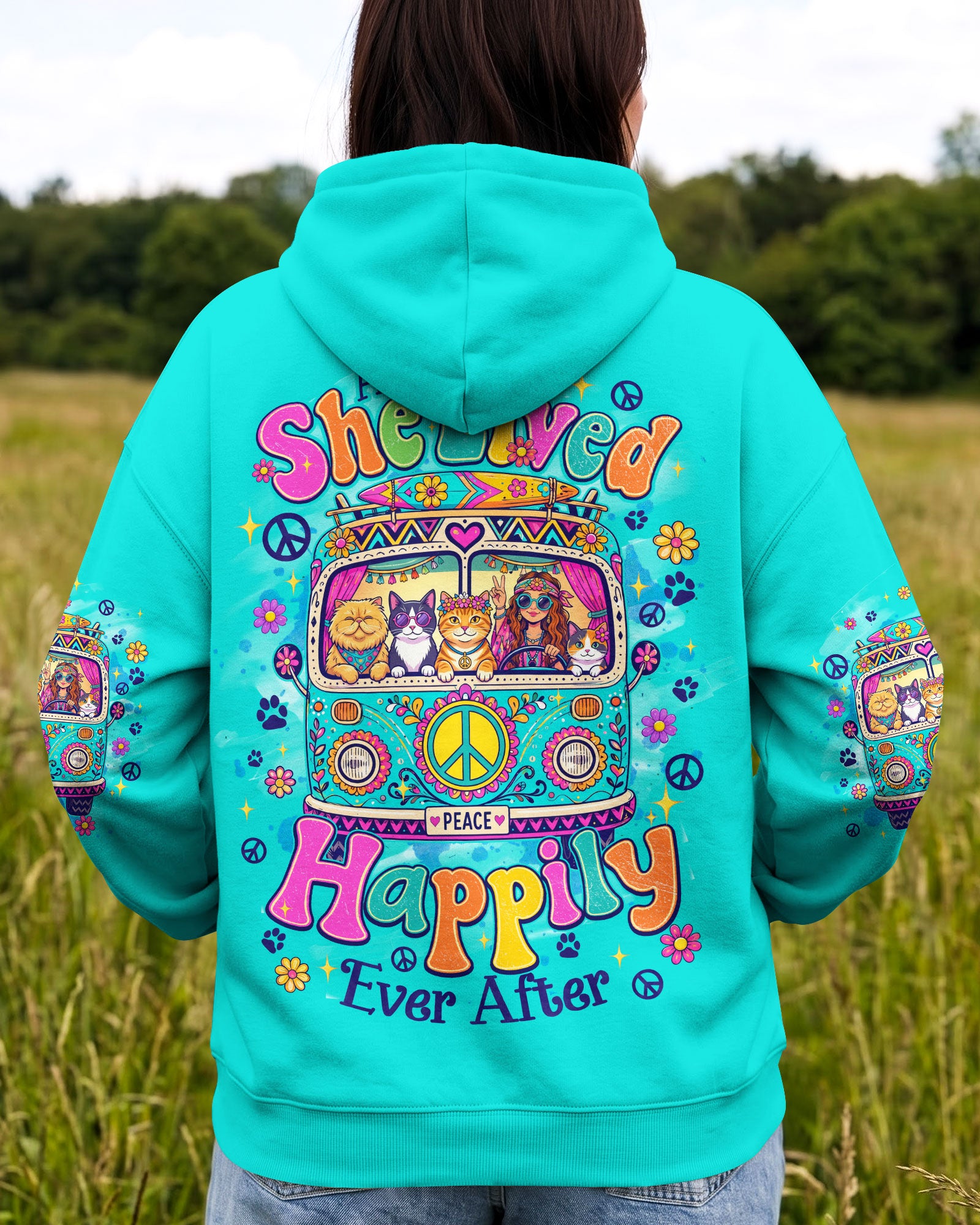 AND SHE LIVED HAPPILY EVER AFTER CAT ALL OVER PRINT - TYQY0408261