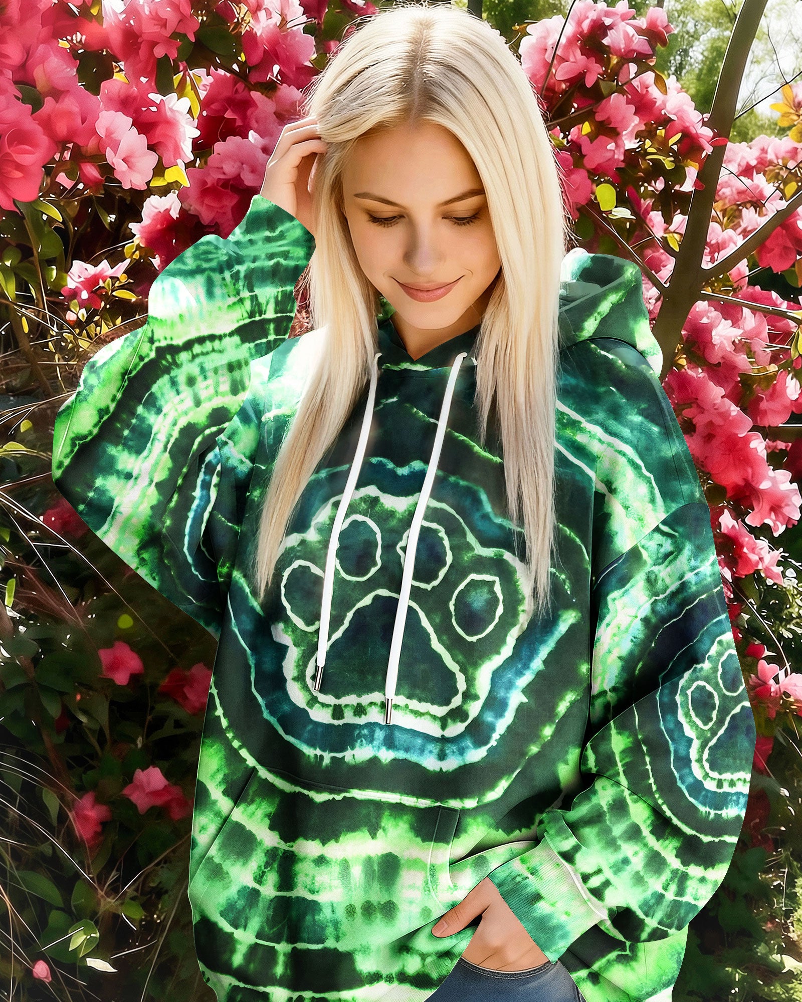 PAW PRINT TIE DYE ALL OVER PRINT - TYQY0912251