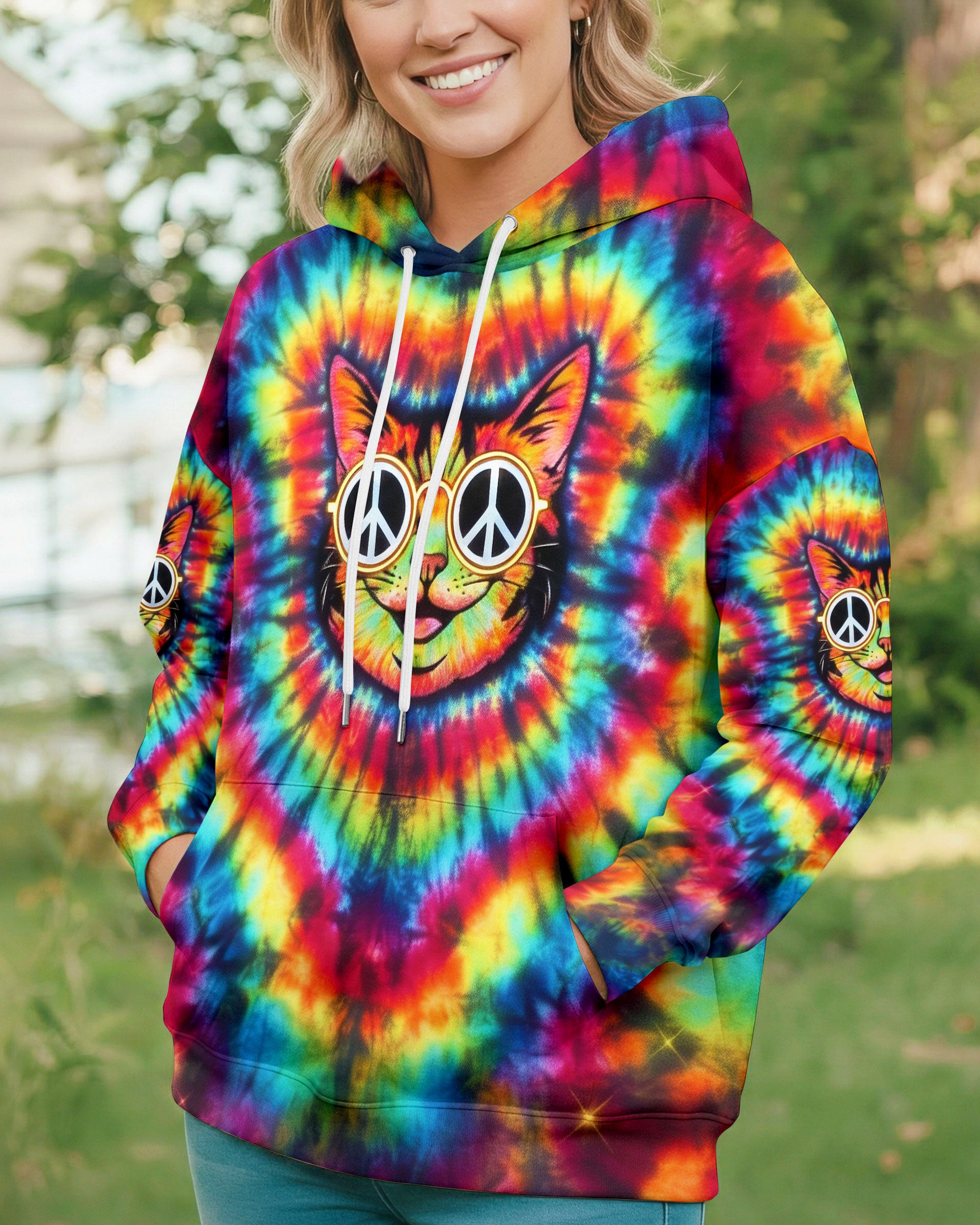 PSYCHEDELIC PEACE CAT ALL OVER PRINT - YHLN1901262