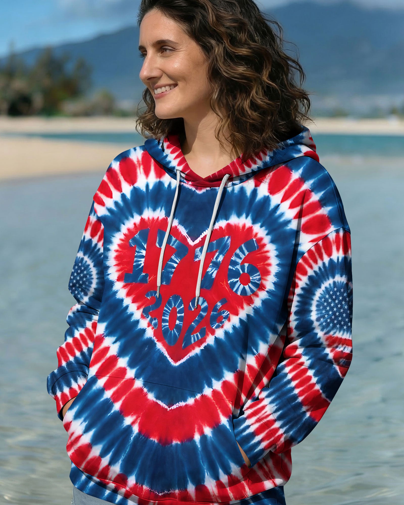RED WHITE AND BLUE HEART FREEDOM ALL OVER PRINT - TYQY1903262
