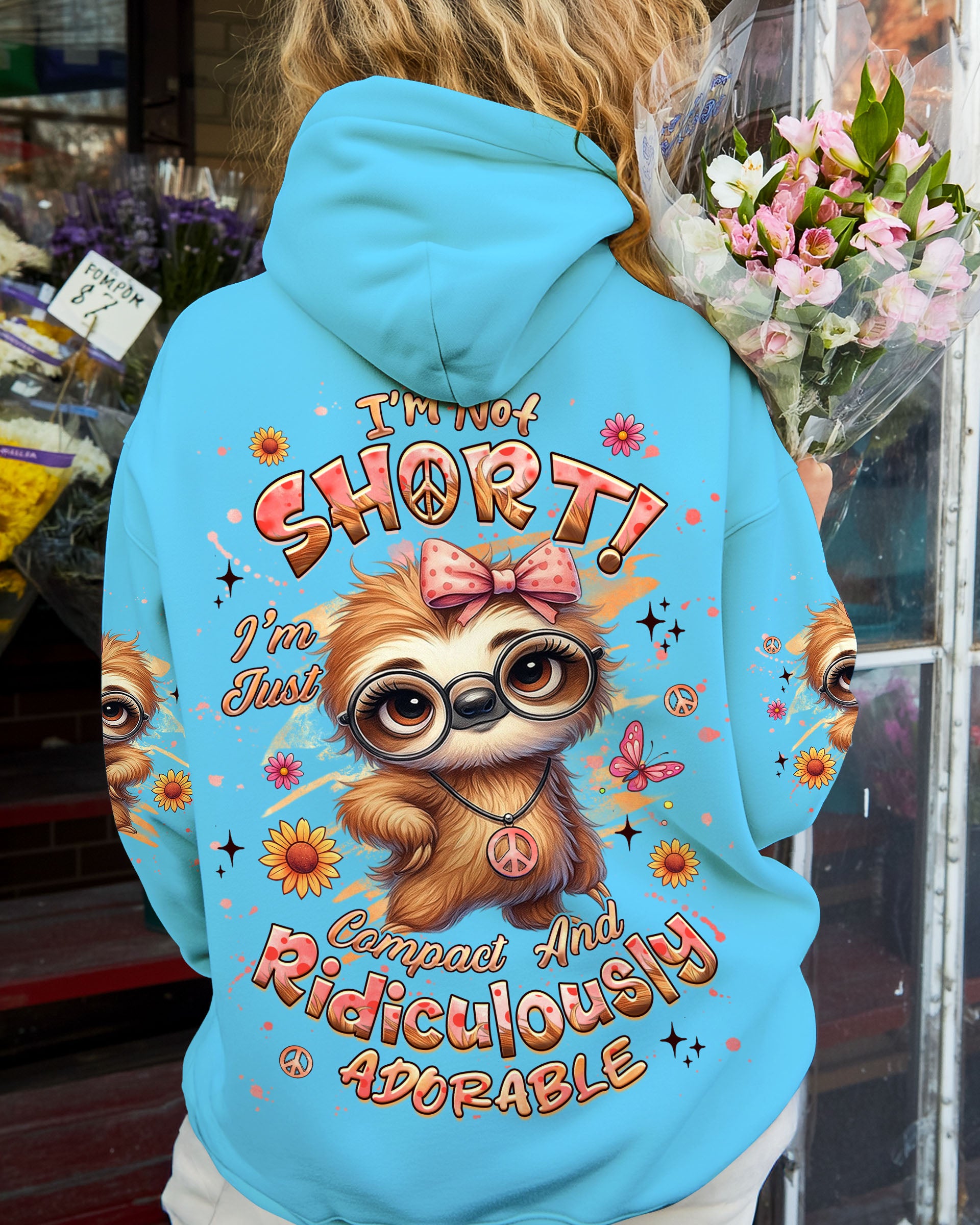 I'M NOT SHORT SLOTH HIPPIE ALL OVER PRINT - YHHG2708251
