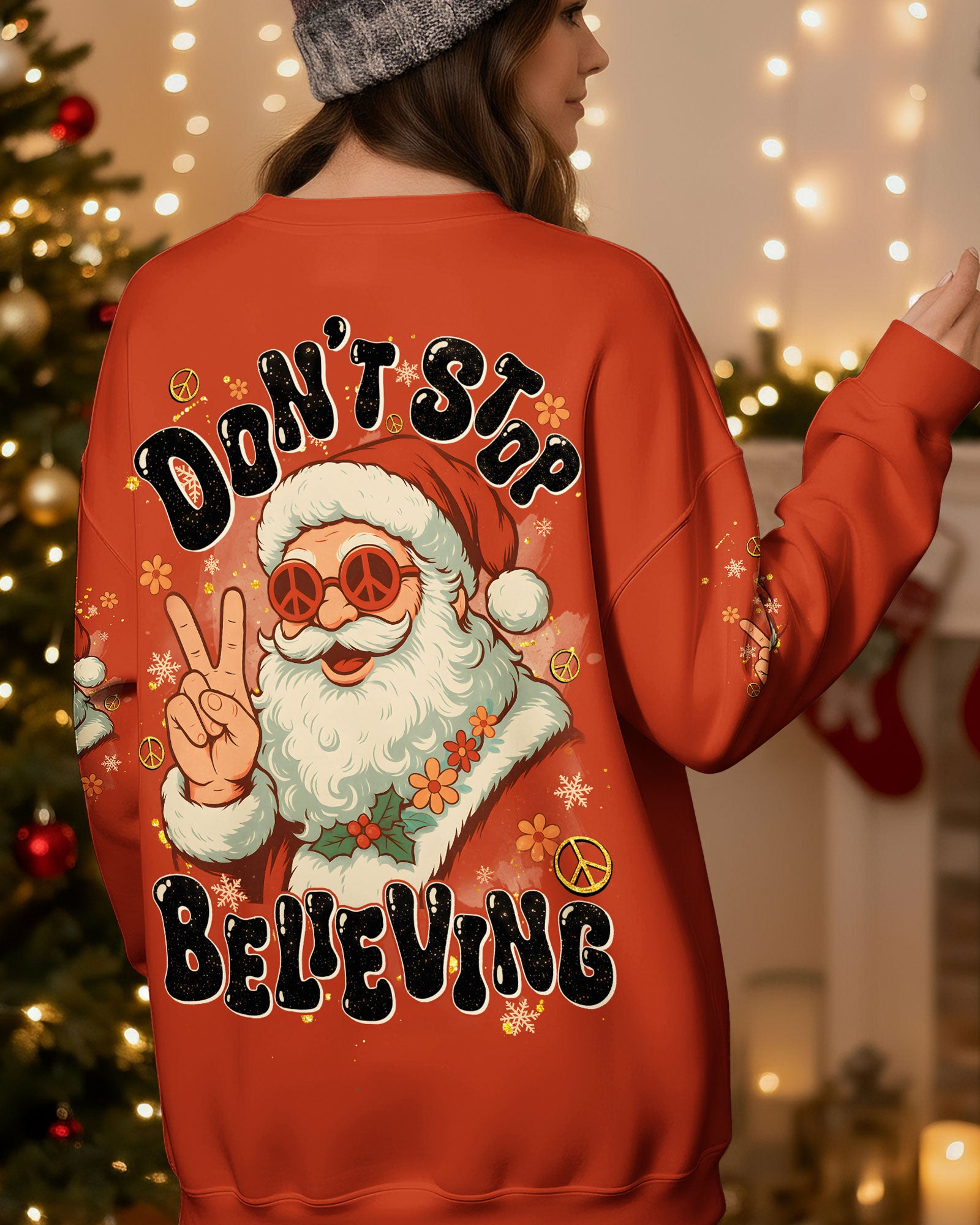 DON'T STOP BELIEVING SANTA CHRISTMAS ALL OVER PRINT - TYQY0511251