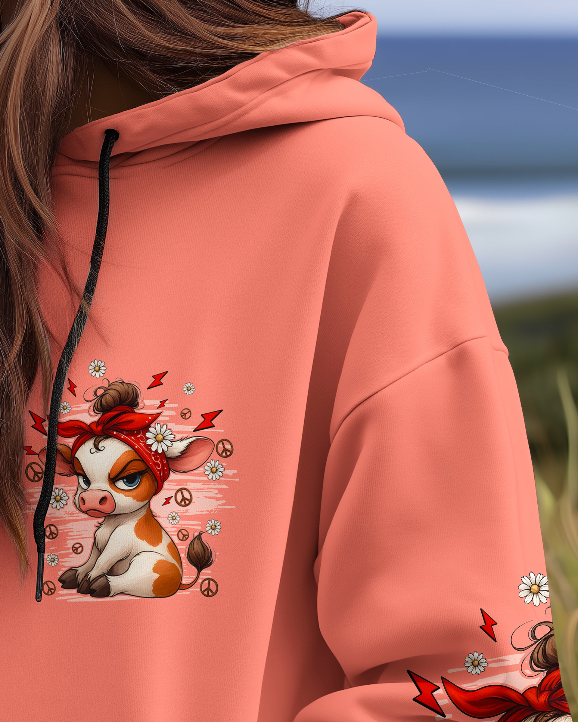 SORRY I'M CRANKY 50'S COW ALL OVER PRINT - TYQY1709251