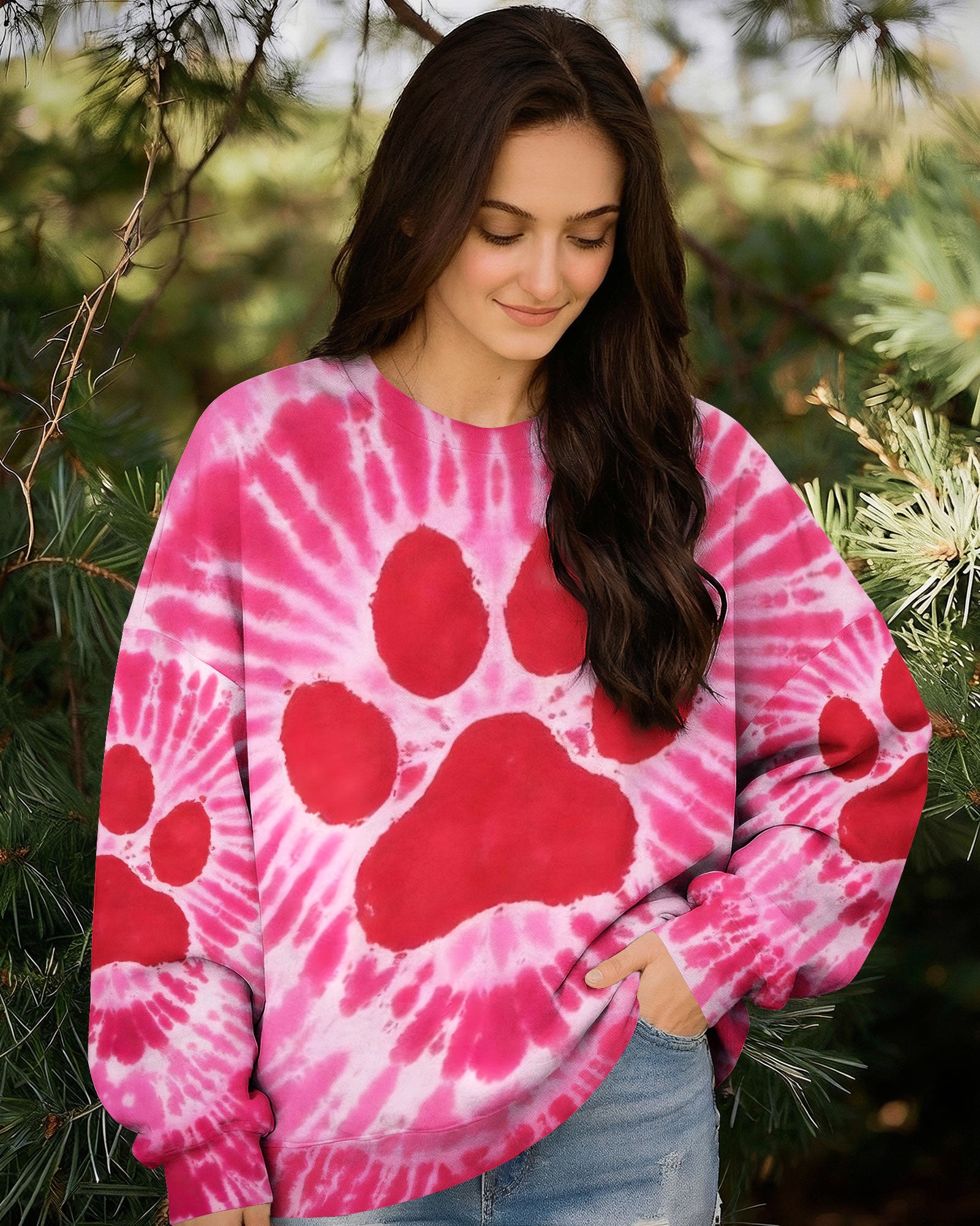 PAW PINK TIE DYE ALL OVER PRINT - TYQY1512251