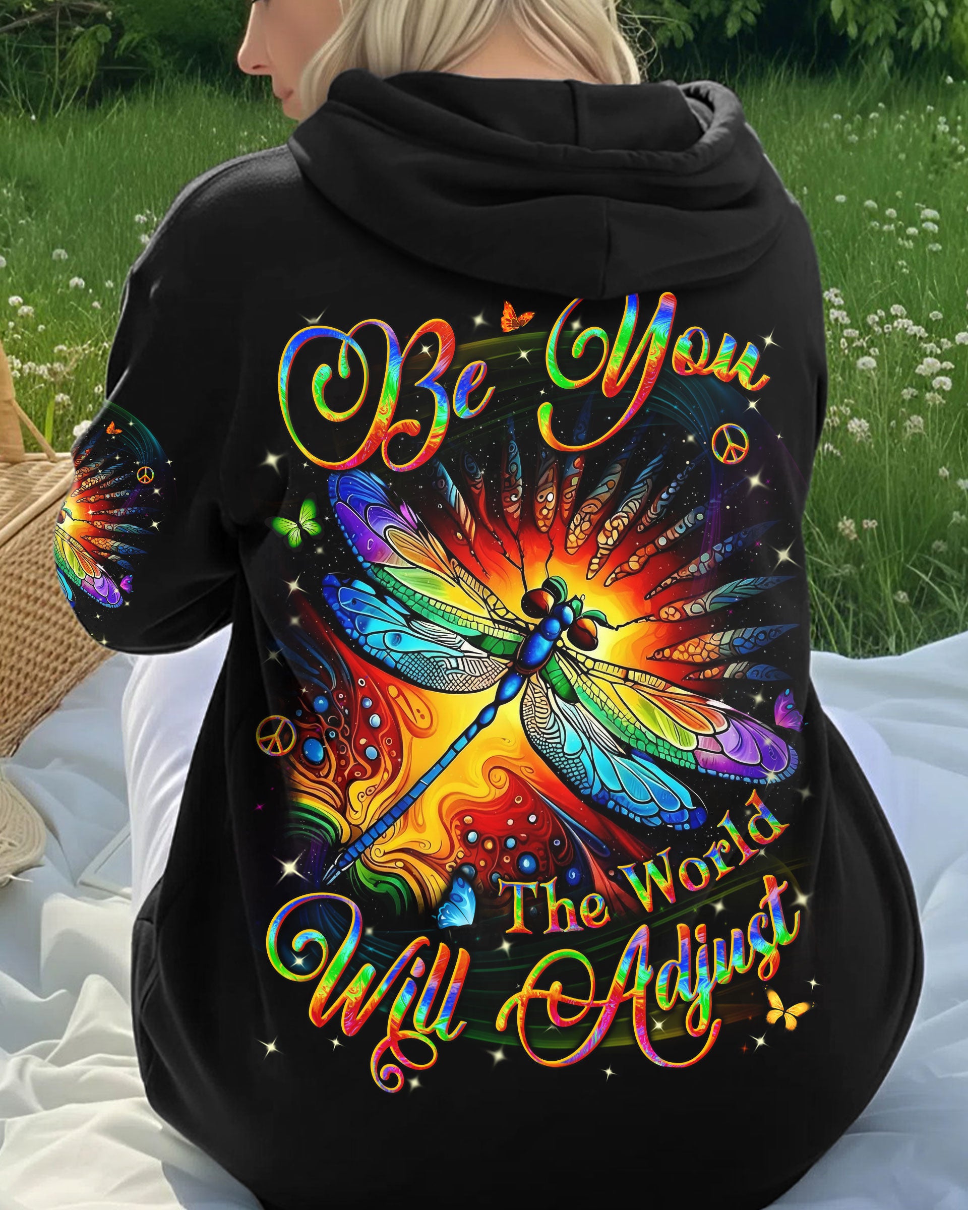 BE YOU THE WORLD WILL ADJUST DRAGONFLY ALL OVER PRINT -  YHLN1512252