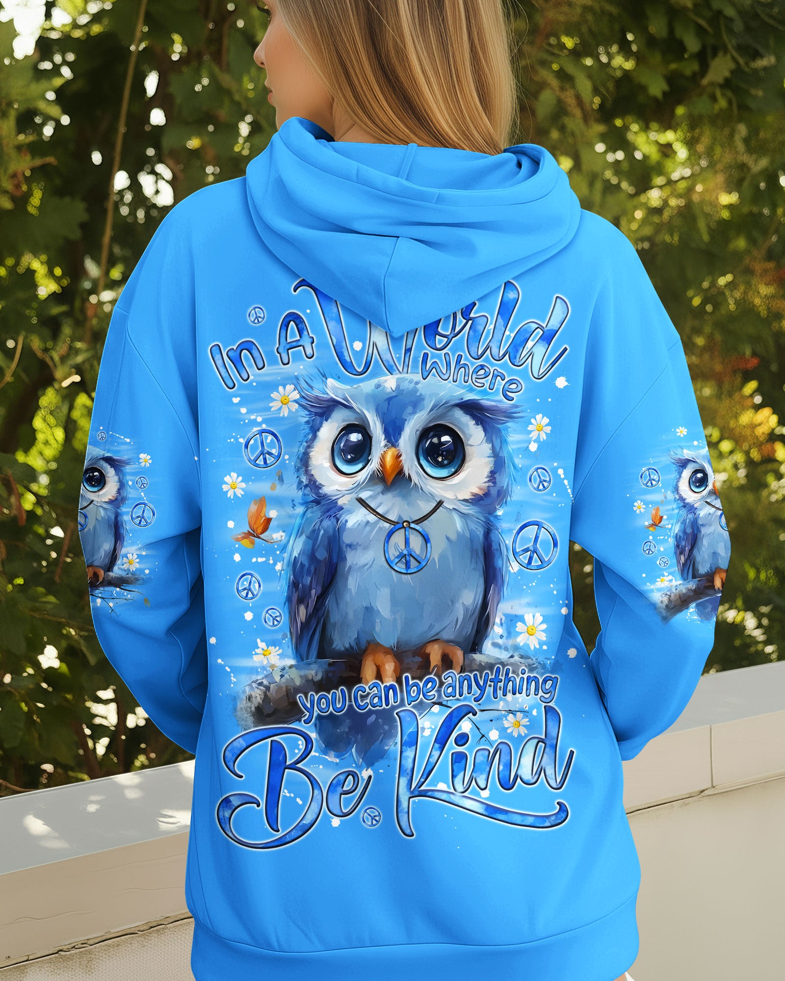 IN A WORLD WHERE YOU CAN BE ANYTHING BE KIND OWL ALL OVER PRINT - TYQY2110252