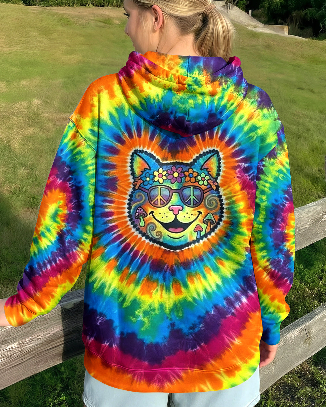 PRISMATIC PEACE CAT ALL OVER PRINT - YHHG1901261