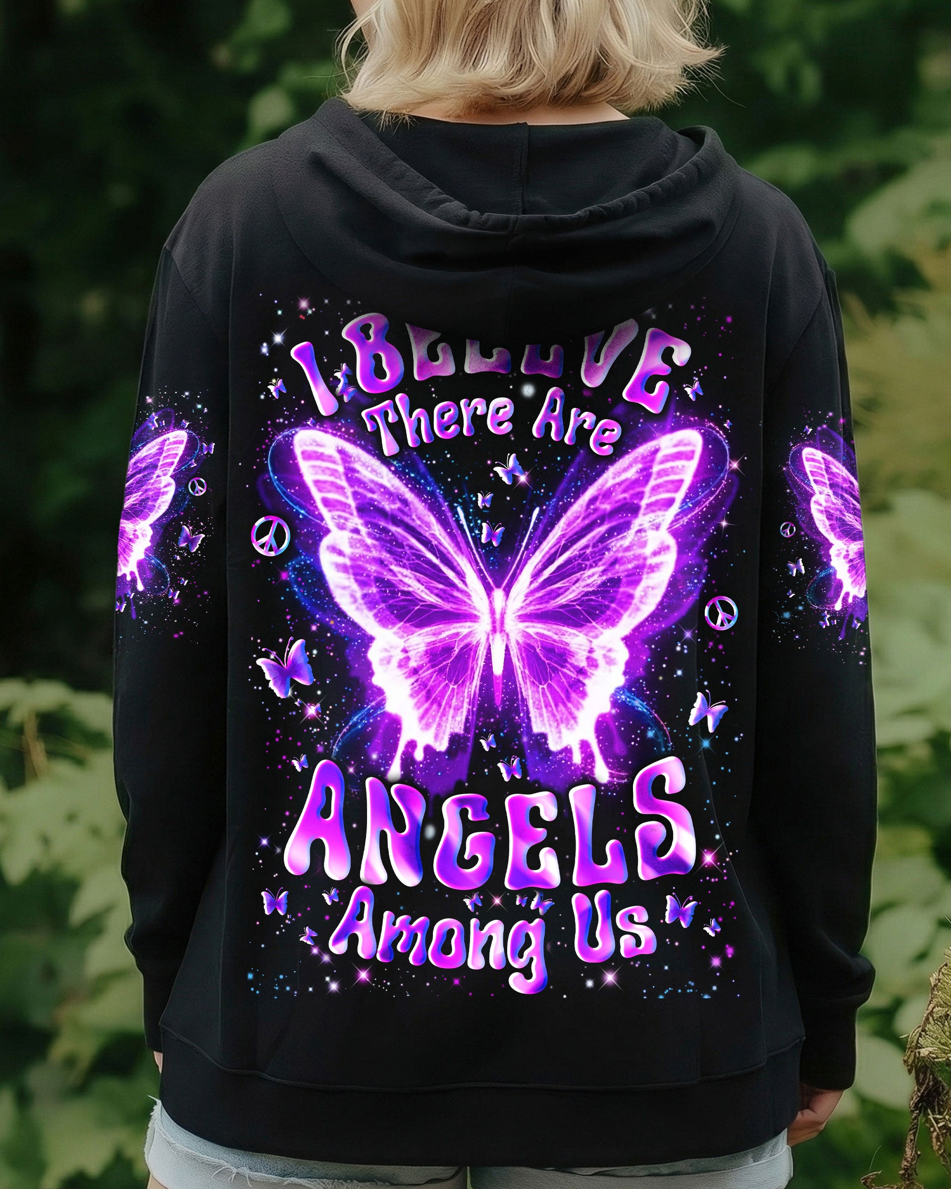 I BELIEVE THERE ARE ANGELS AMONG US BUTTERFLY ALL OVER PRINT - YHLN3012251