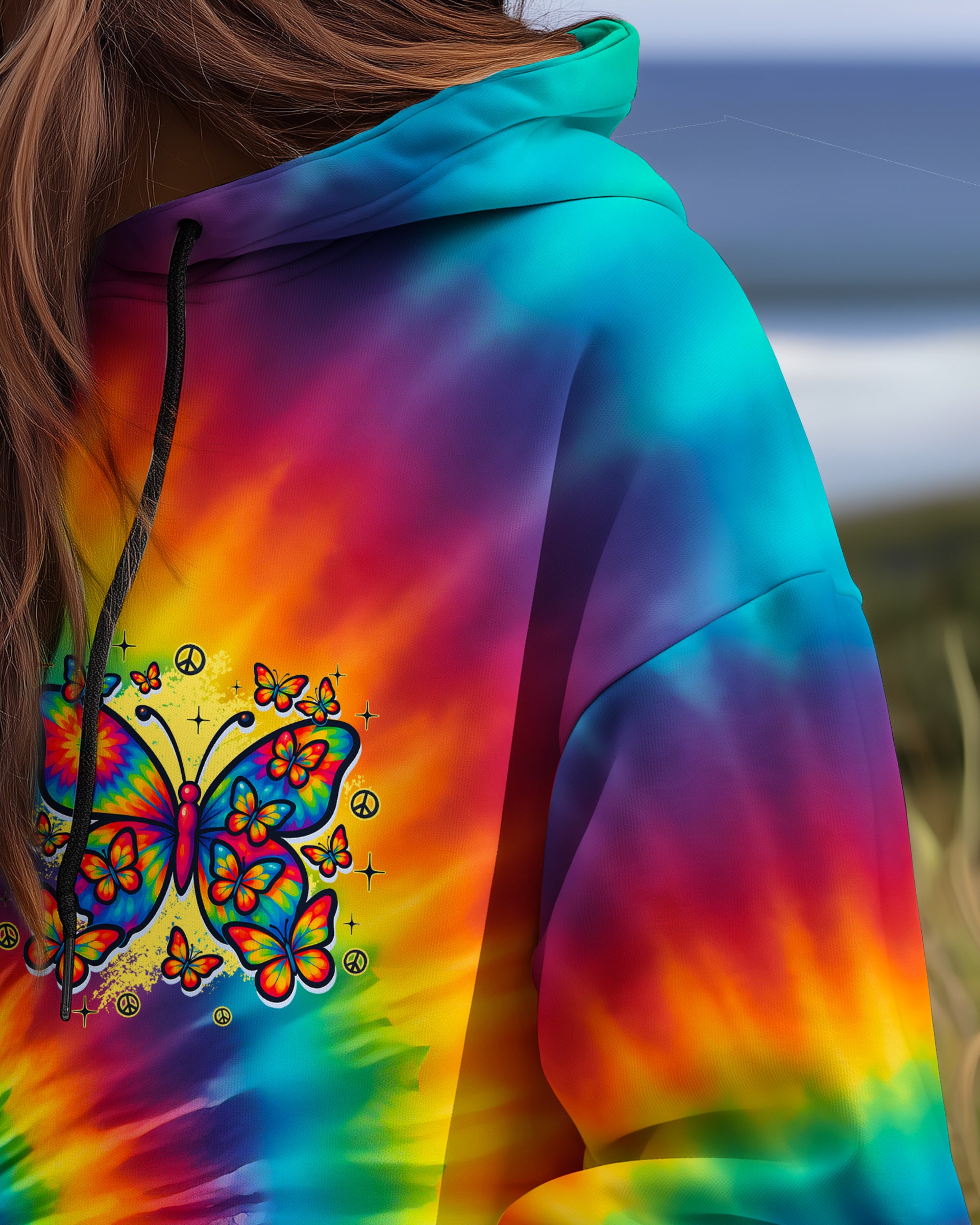 WHISPER WORDS OF WISDOM LET IT BE BUTTERFLY TIE DYE ALL OVER PRINT - TYQY0810254
