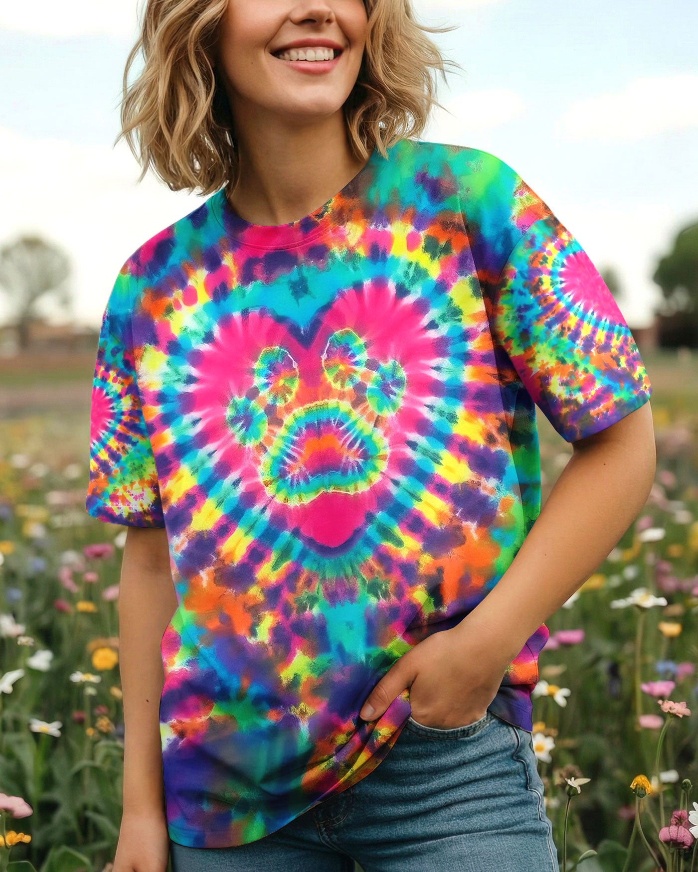 PAW HEART COLORFUL ALL OVER PRINT - TYLN0903261