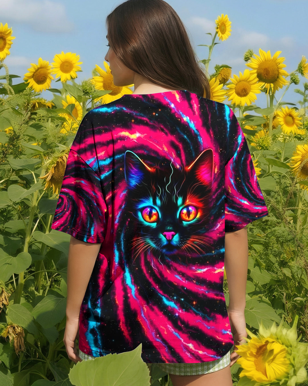 COSMIC NEON CAT ALL OVER PRINT - YHHG3001261