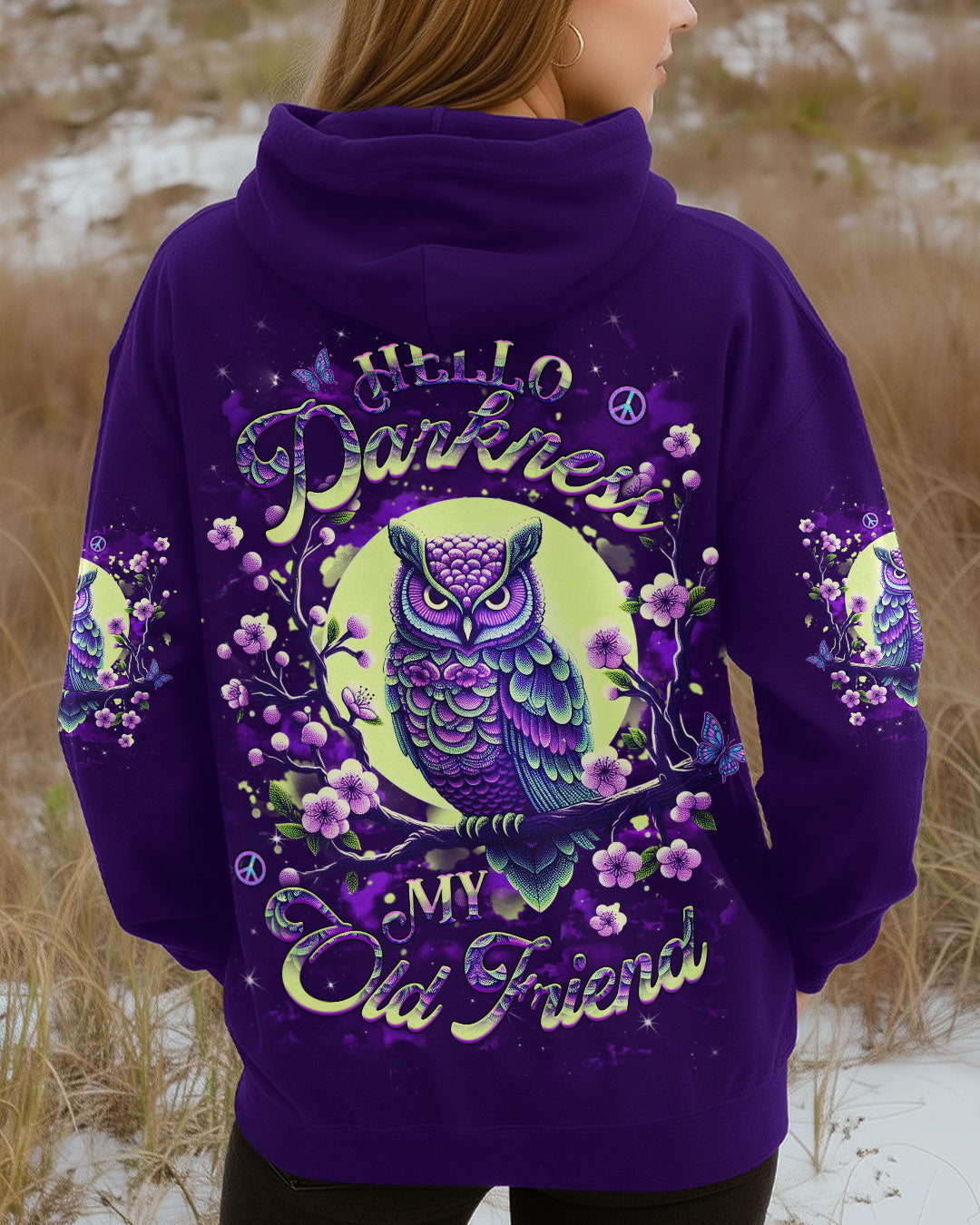 HELLO DARKNESS MY OLD FRIEND OWL ALL OVER PRINT - YHHG1610252